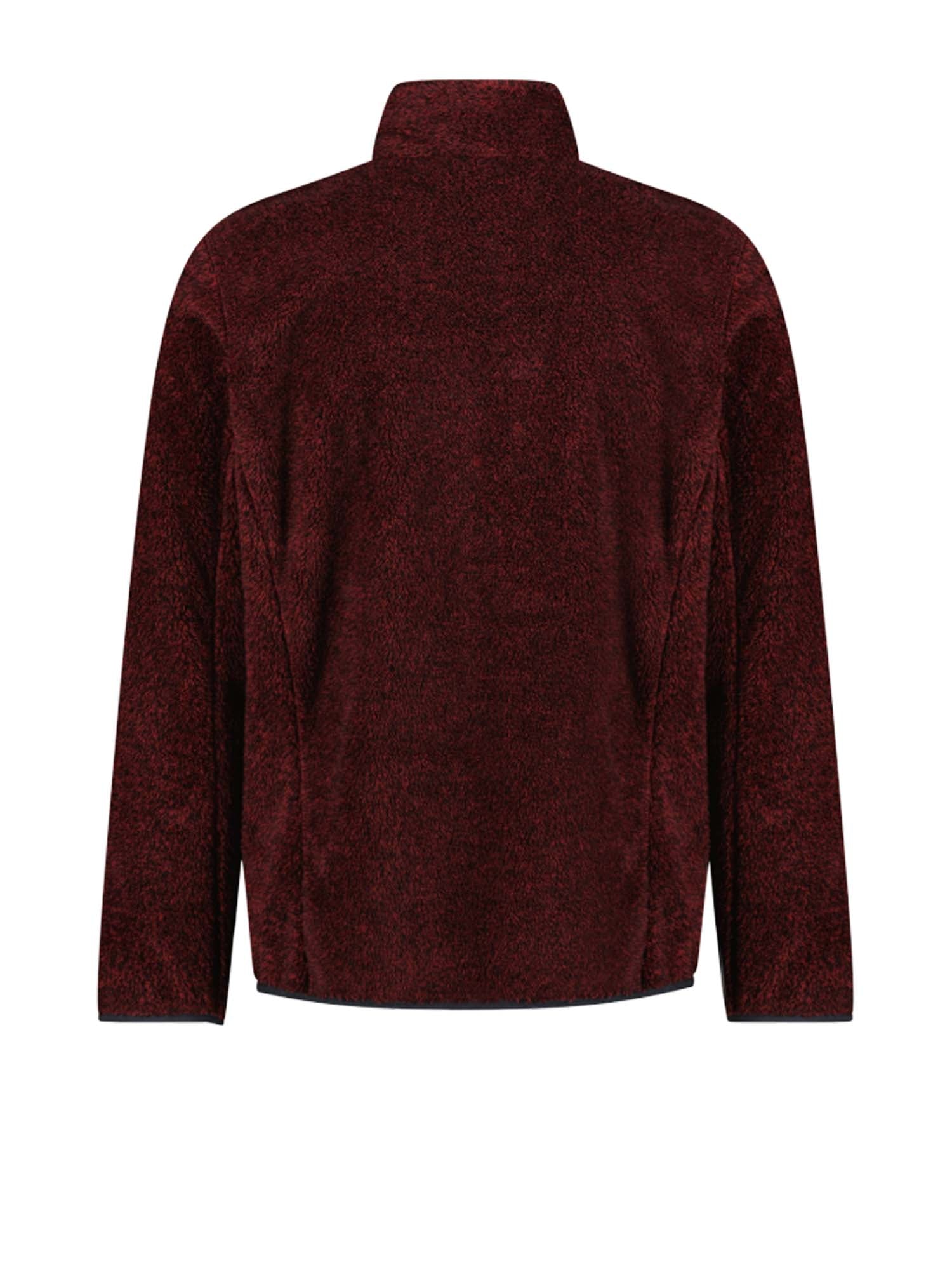 Cmp Giacca in pile HighLoft da uomo con tasca termoapplicata melange Bordeaux