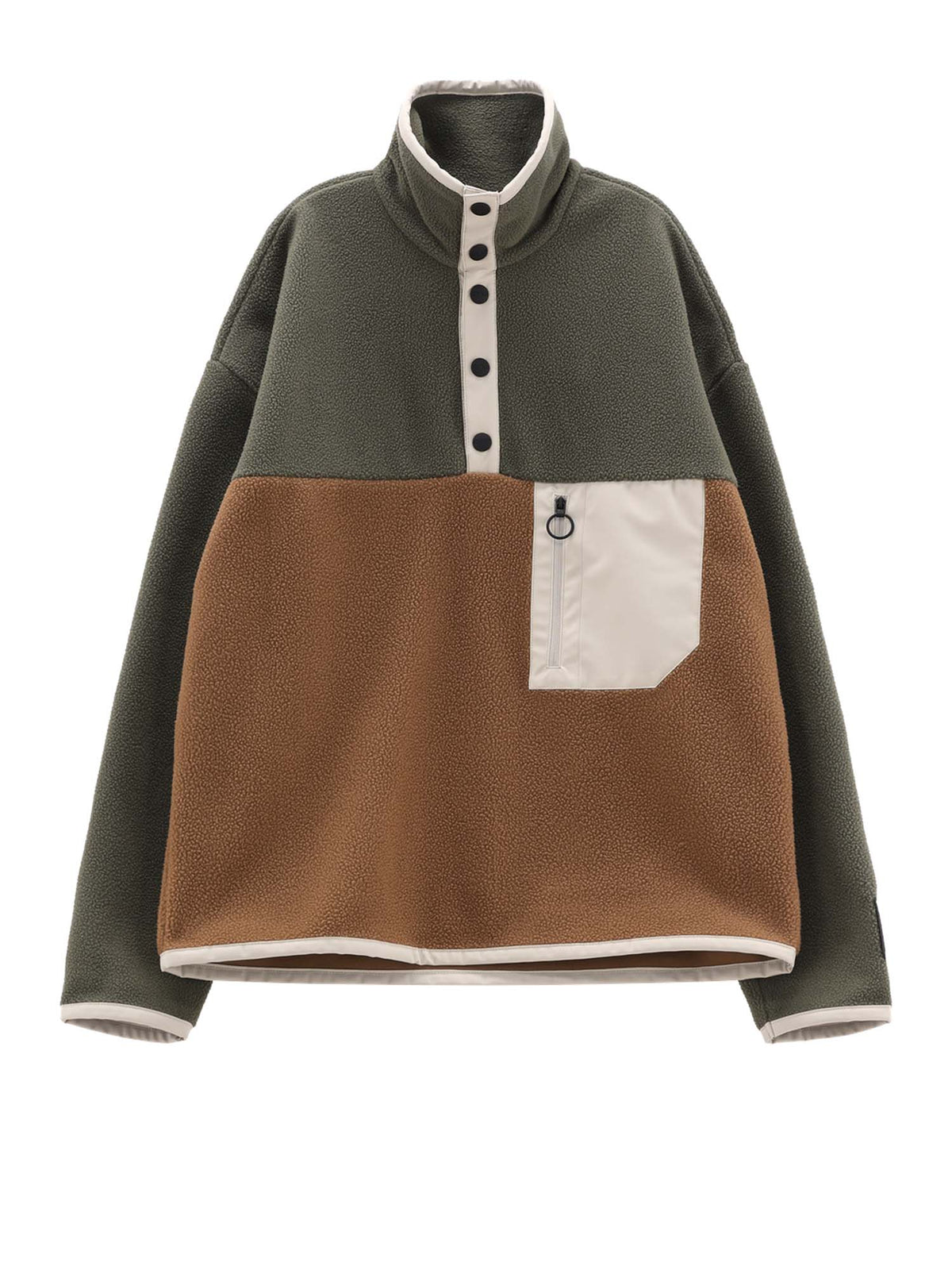 Cmp Pullover in pile da uomo bicolore Verde