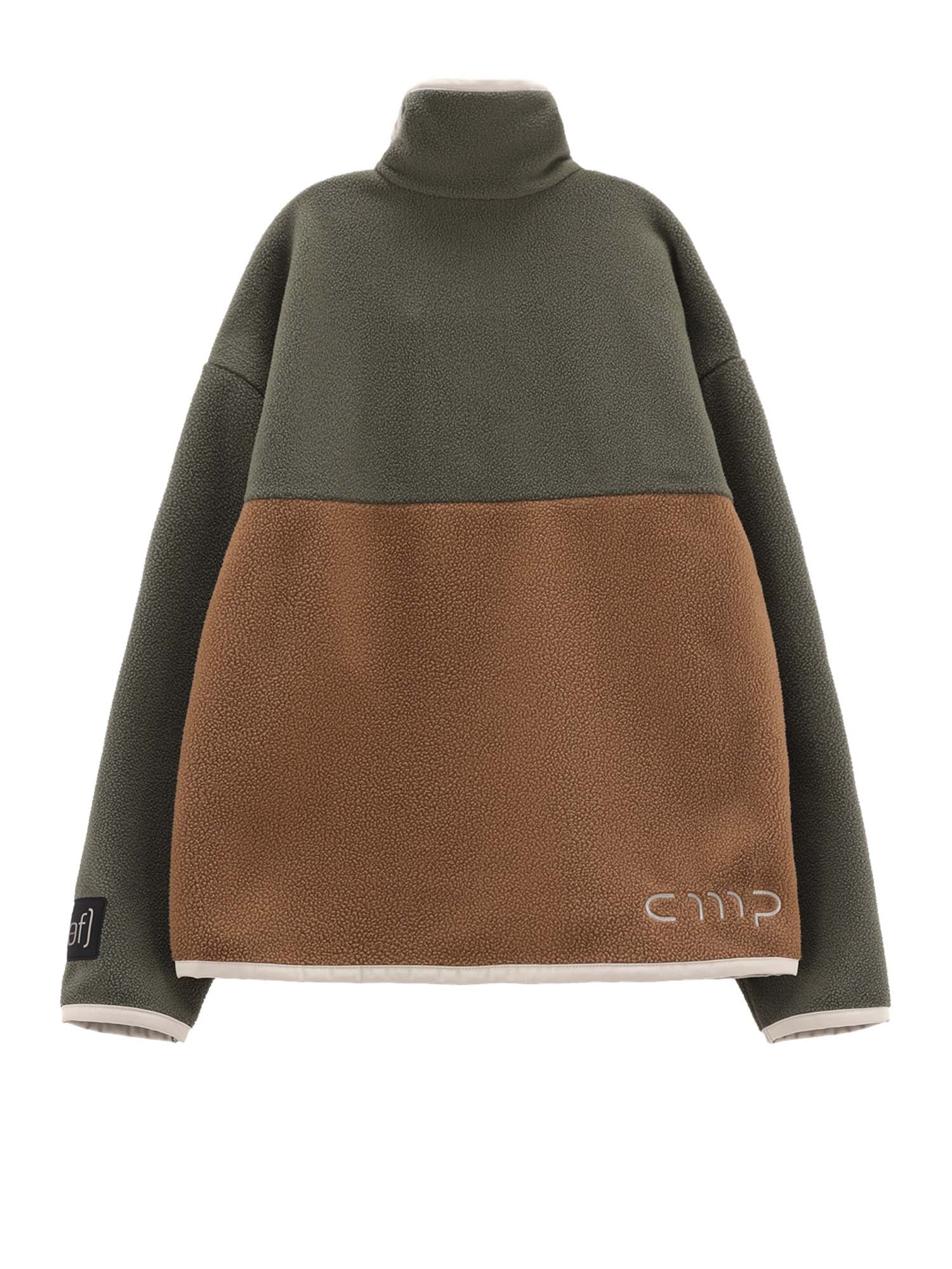 Cmp Pullover in pile da uomo bicolore Verde