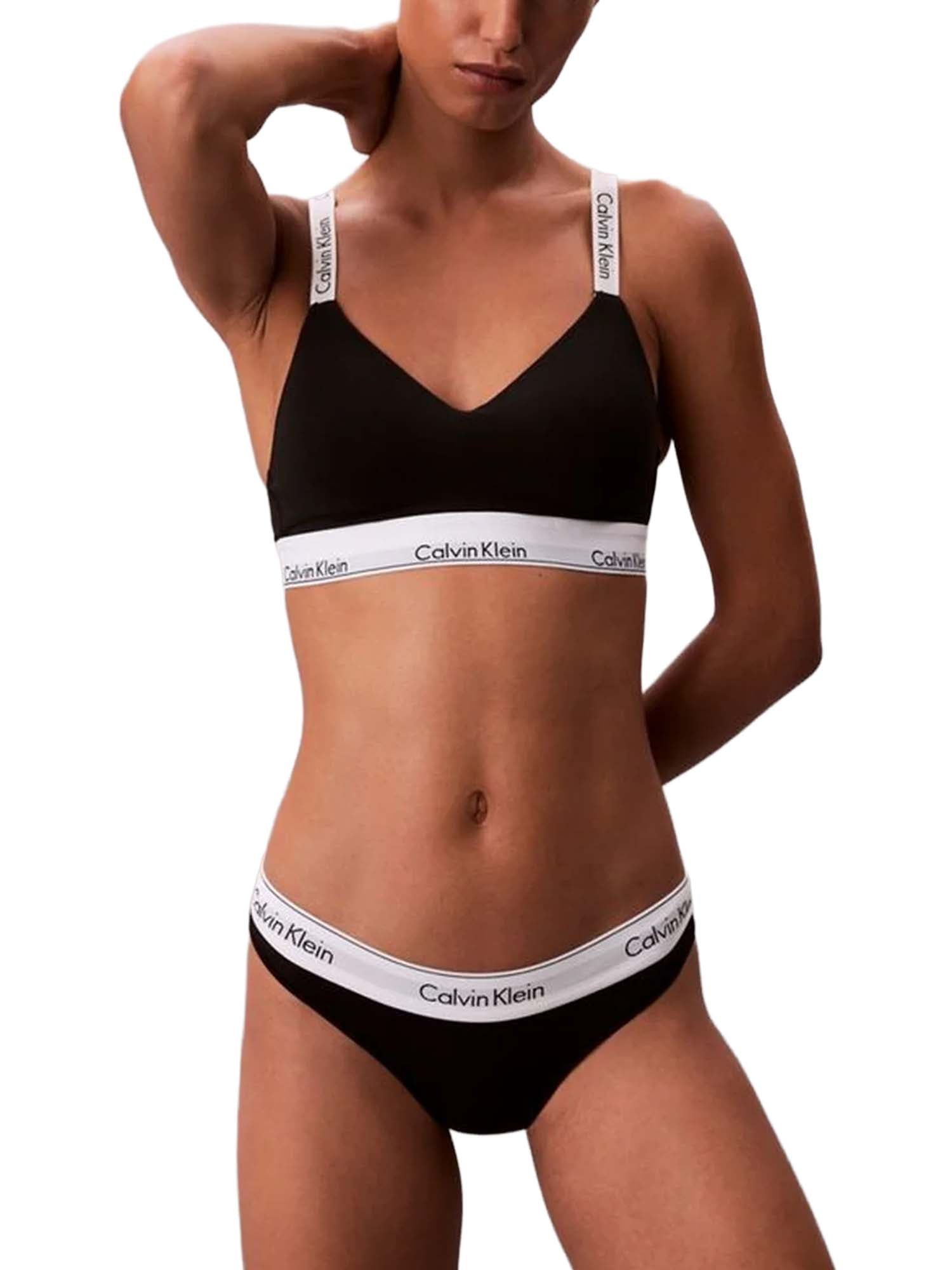 Calvin Klein Lightly Lined Bralette - Icon Cotton Modal Nero