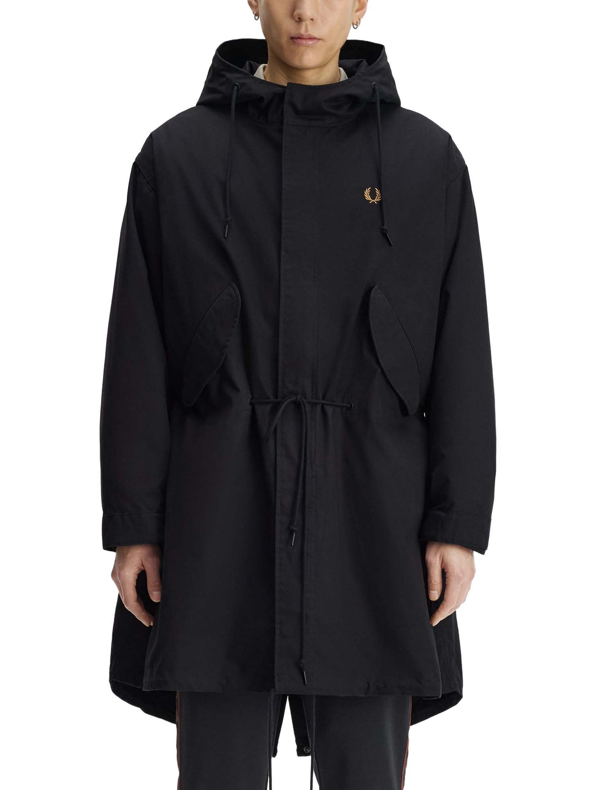 Fred Perry Parka oversize in cotone Nero