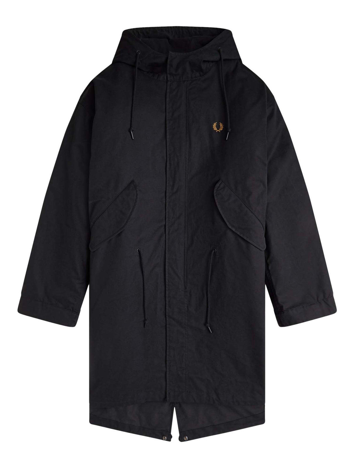 Fred Perry Parka oversize in cotone Nero