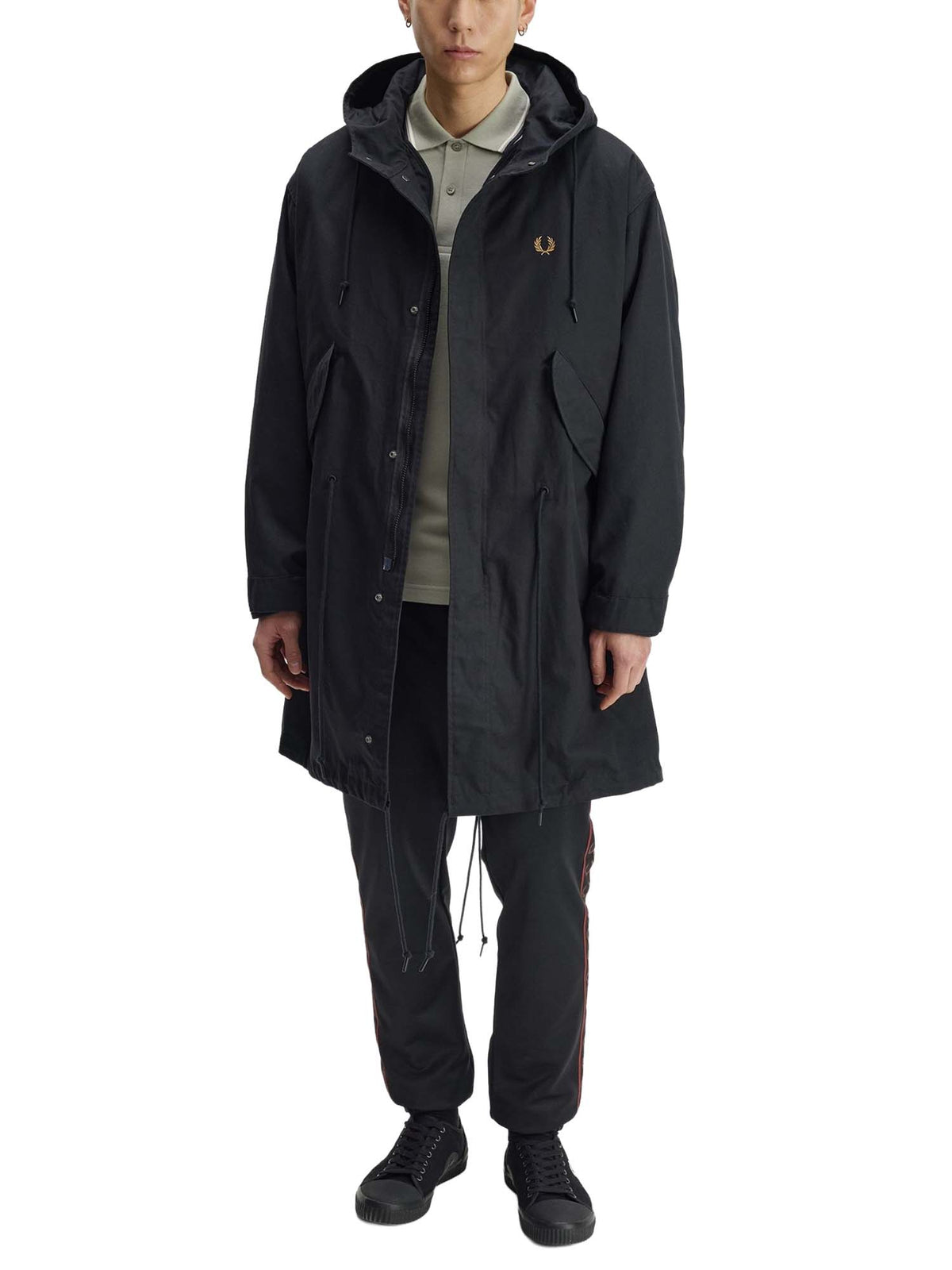 Fred Perry Parka oversize in cotone Nero