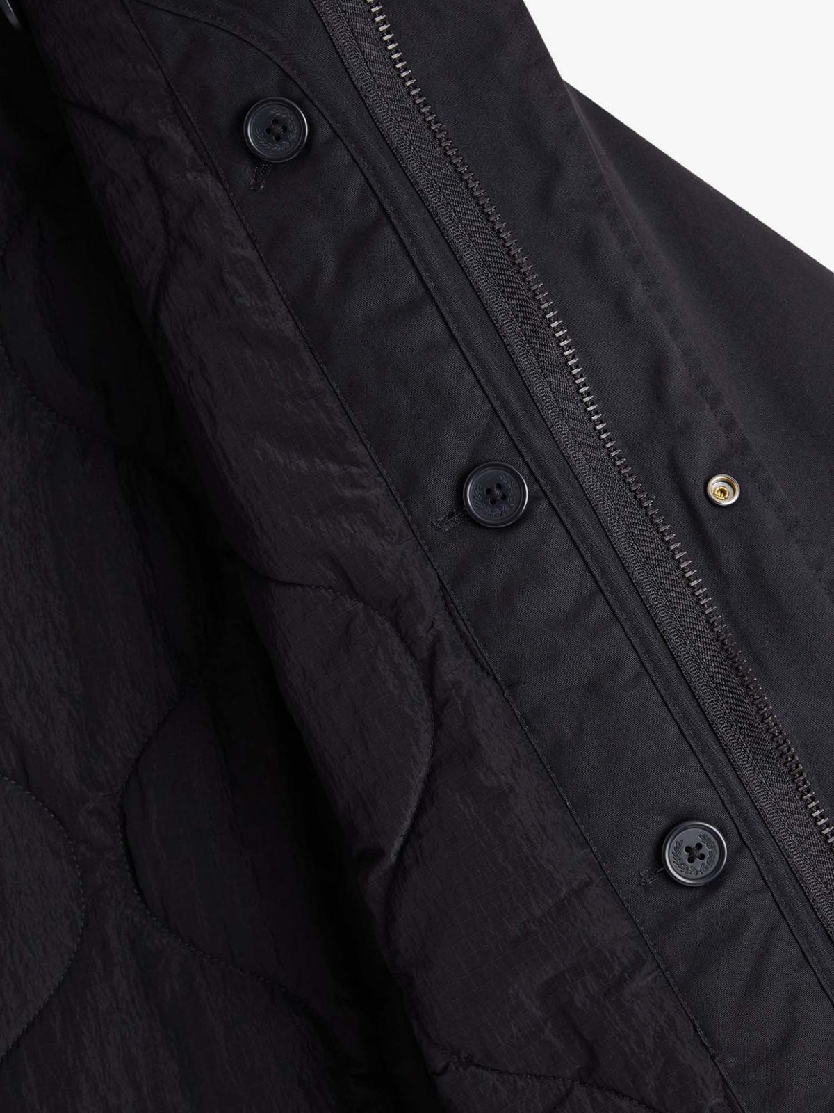 Fred Perry Parka oversize in cotone Nero