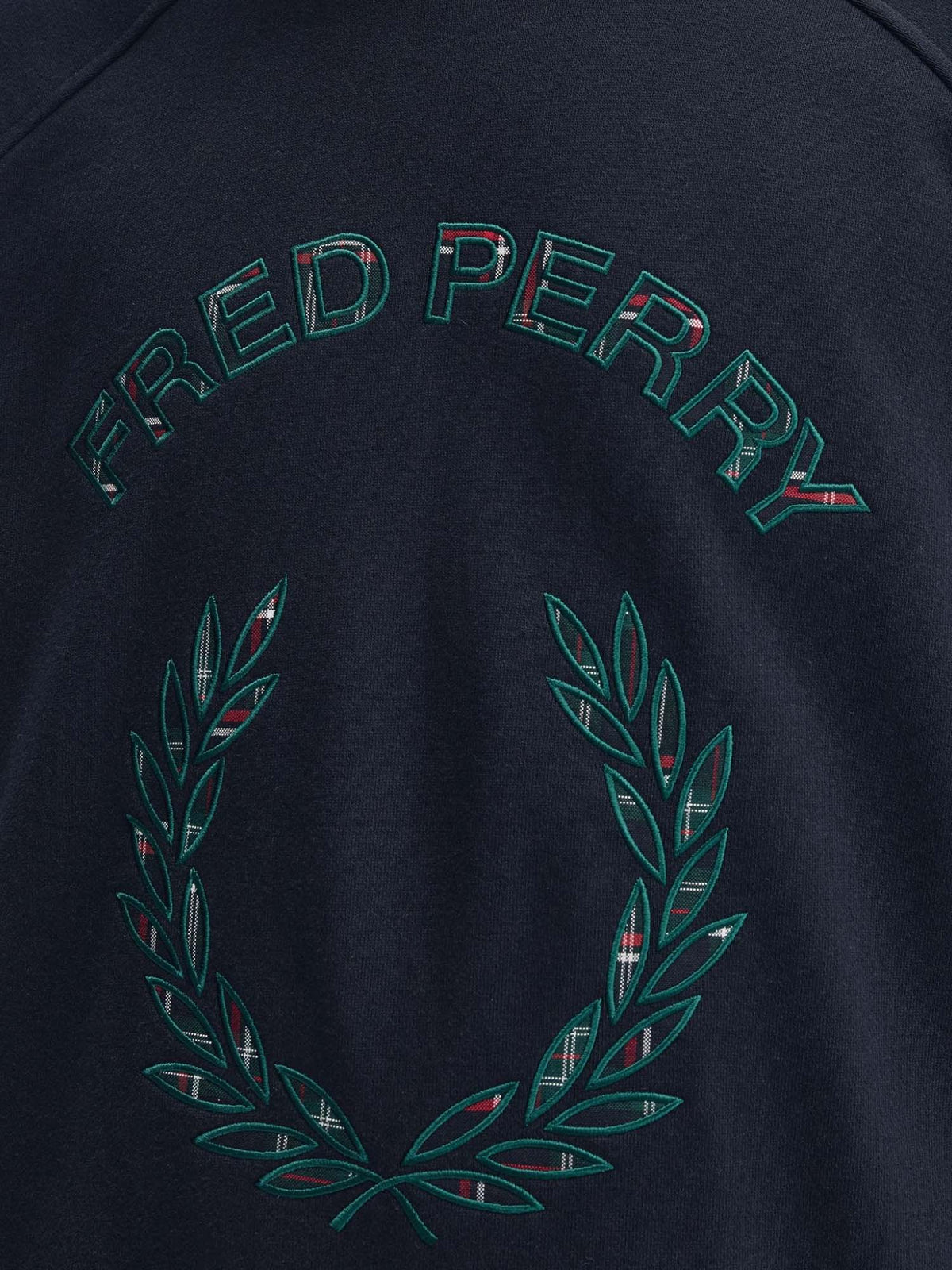 Fred Perry Felpa con applicazione tartan Blu
