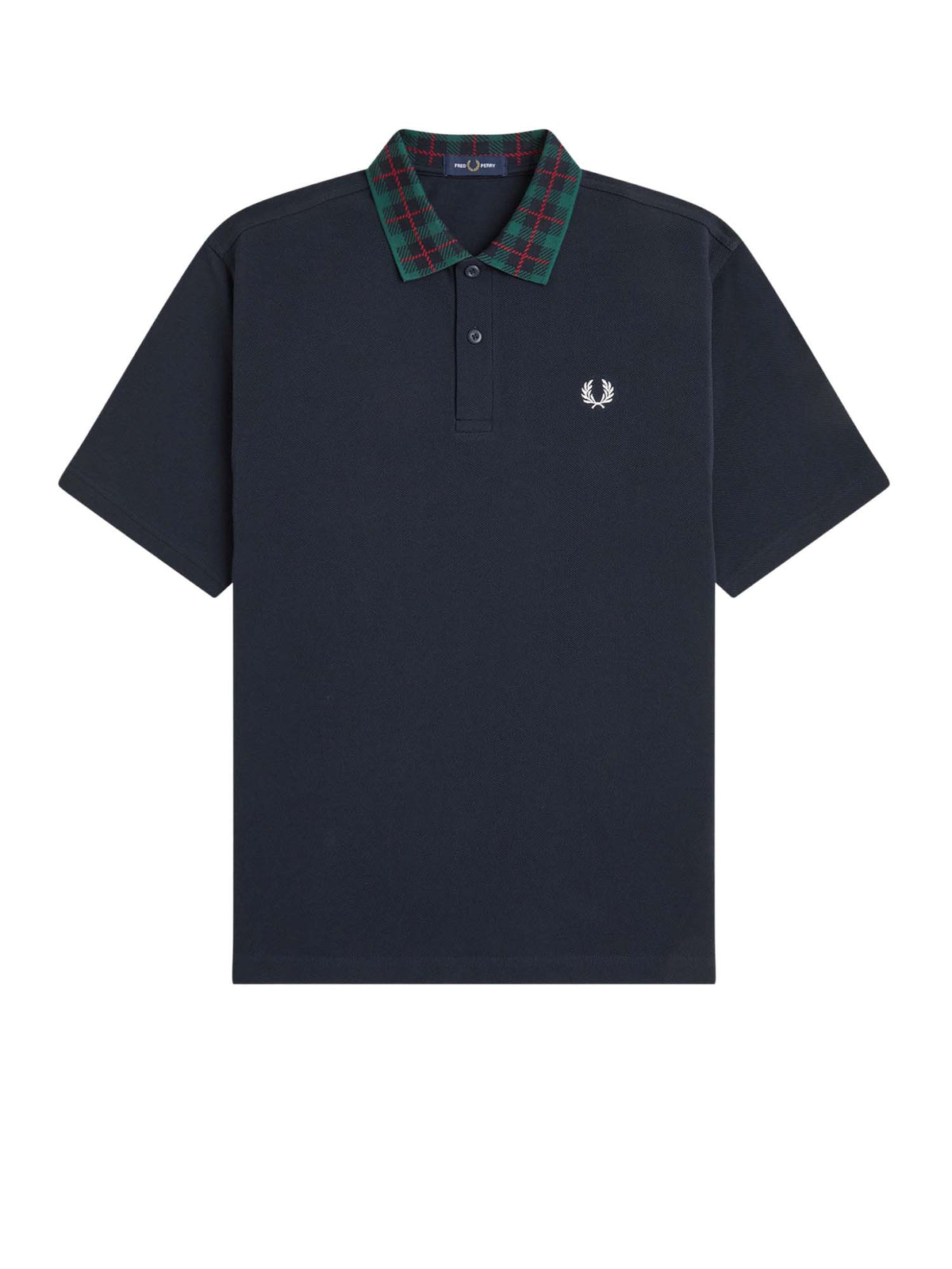 Fred Perry Polo con colletto in tartan Blu