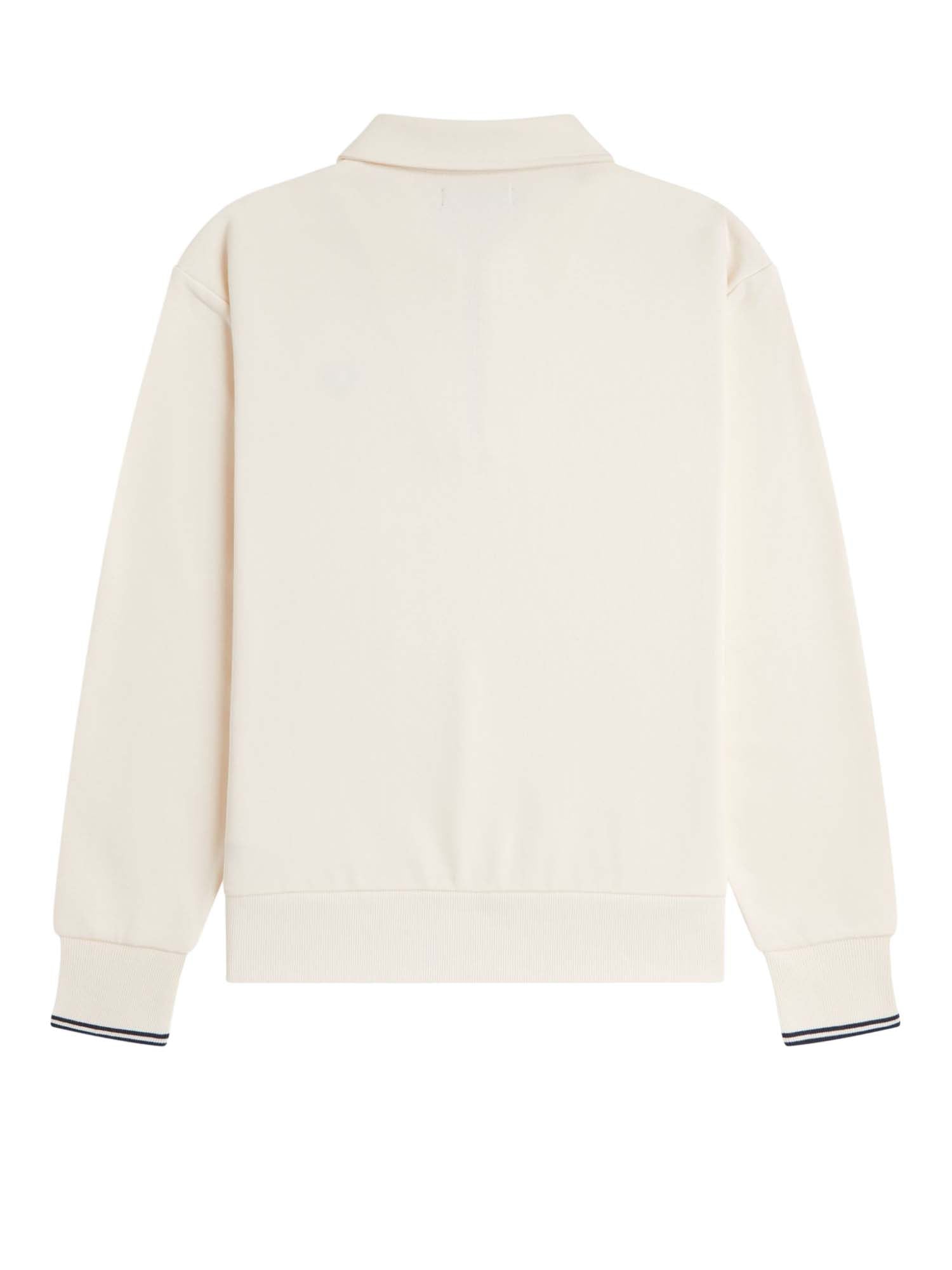 Fred Perry Felpa con colletto a mezza zip Bianco