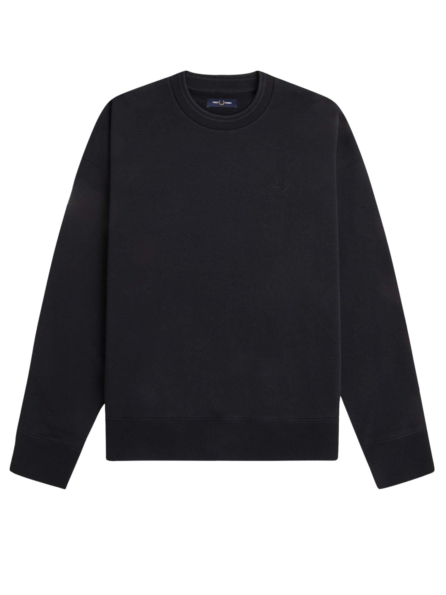 Fred Perry Felpa oversize con riga Nero