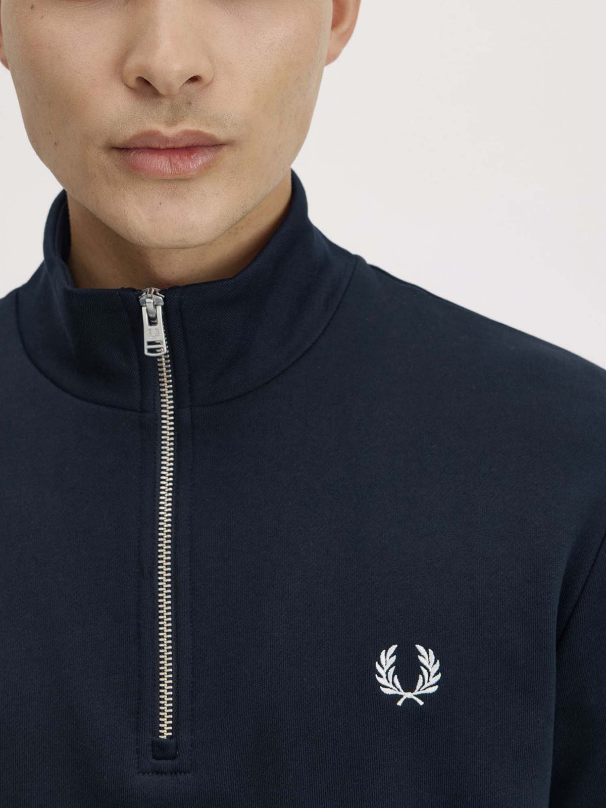 Fred Perry Felpa con mezza zip Blu