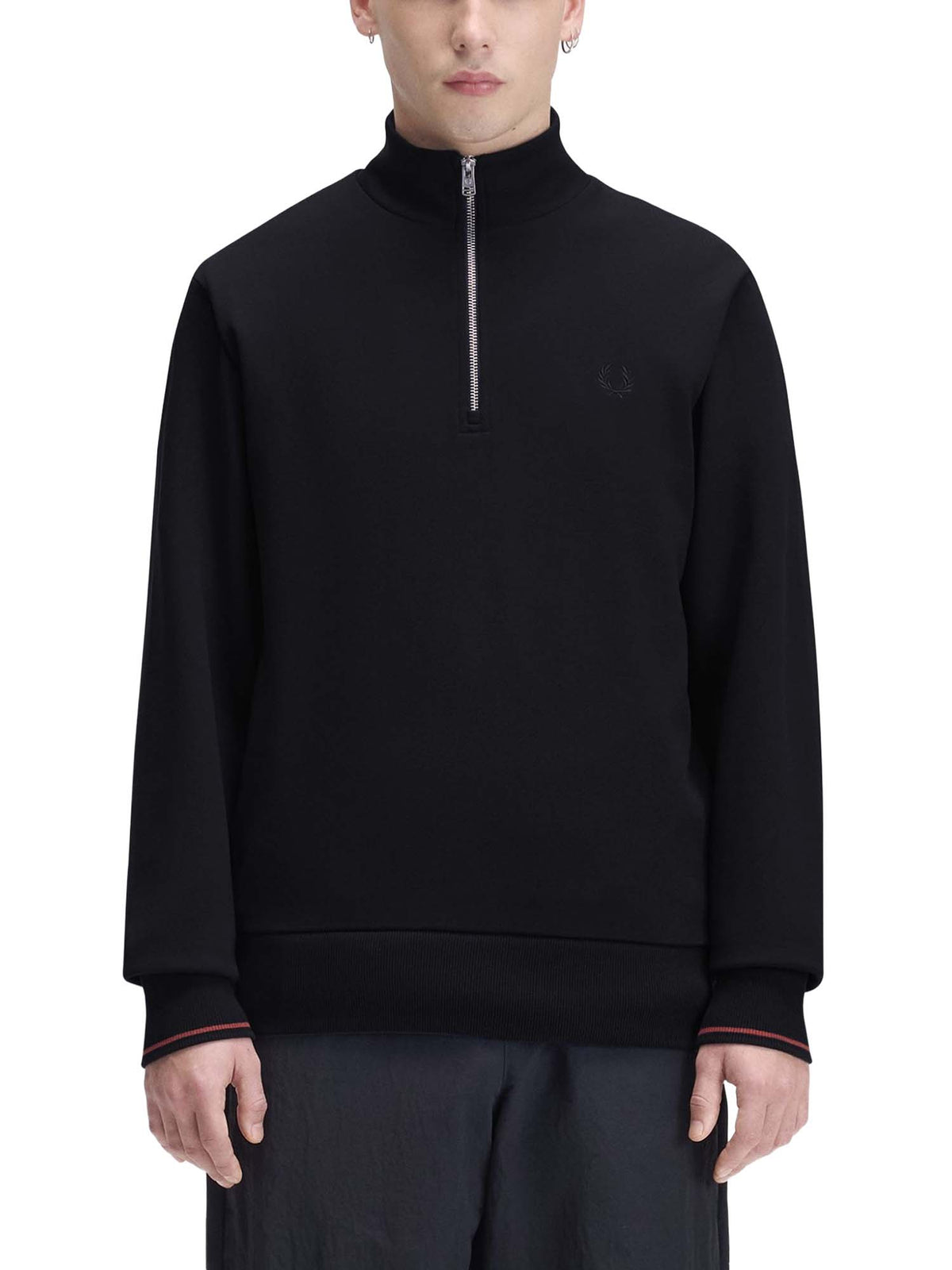 Fred Perry Felpa con mezza zip Blu