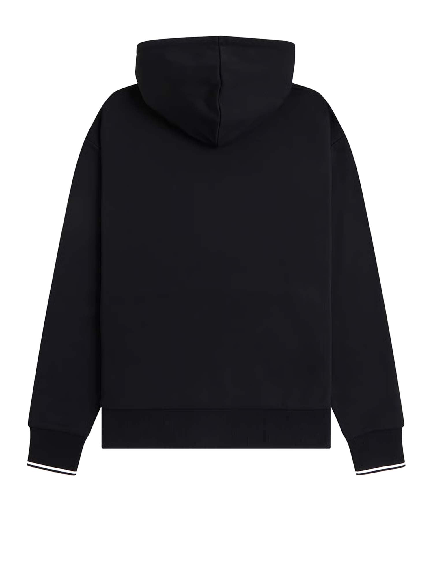 Fred Perry Felpa con cappuccio e doppia riga Nero