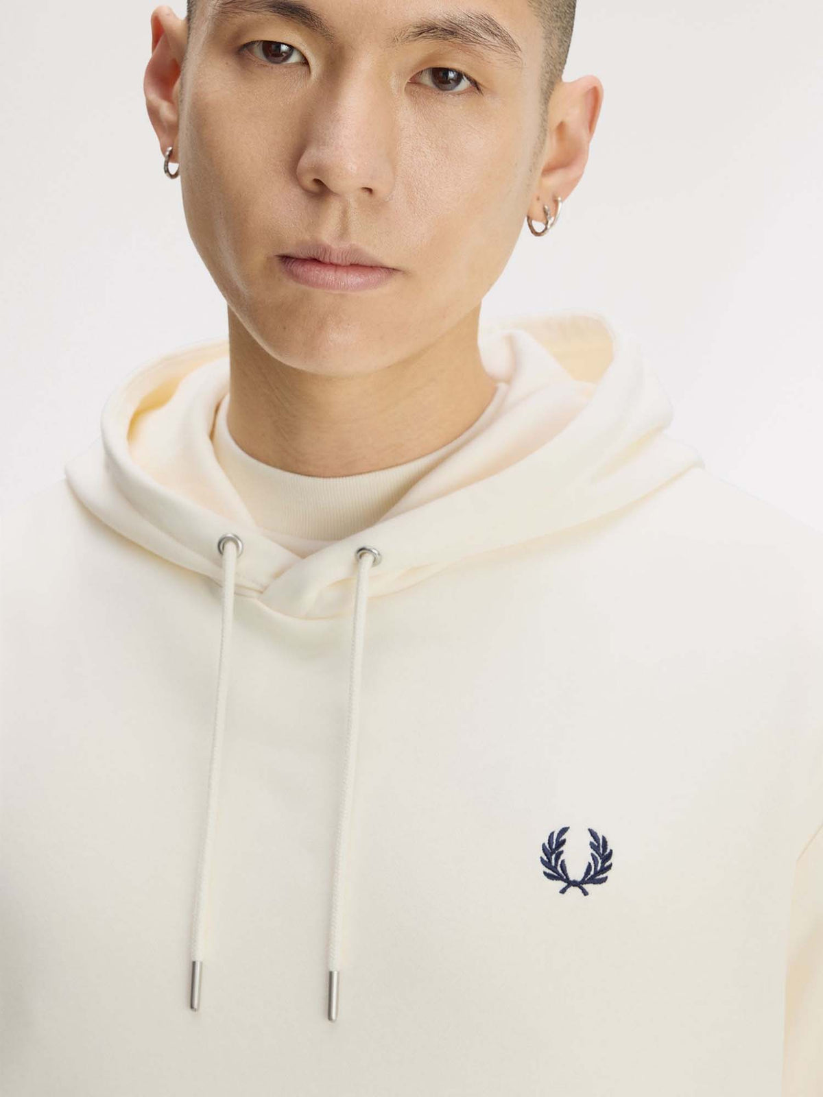 Fred Perry Felpa con cappuccio e doppia riga Bianco