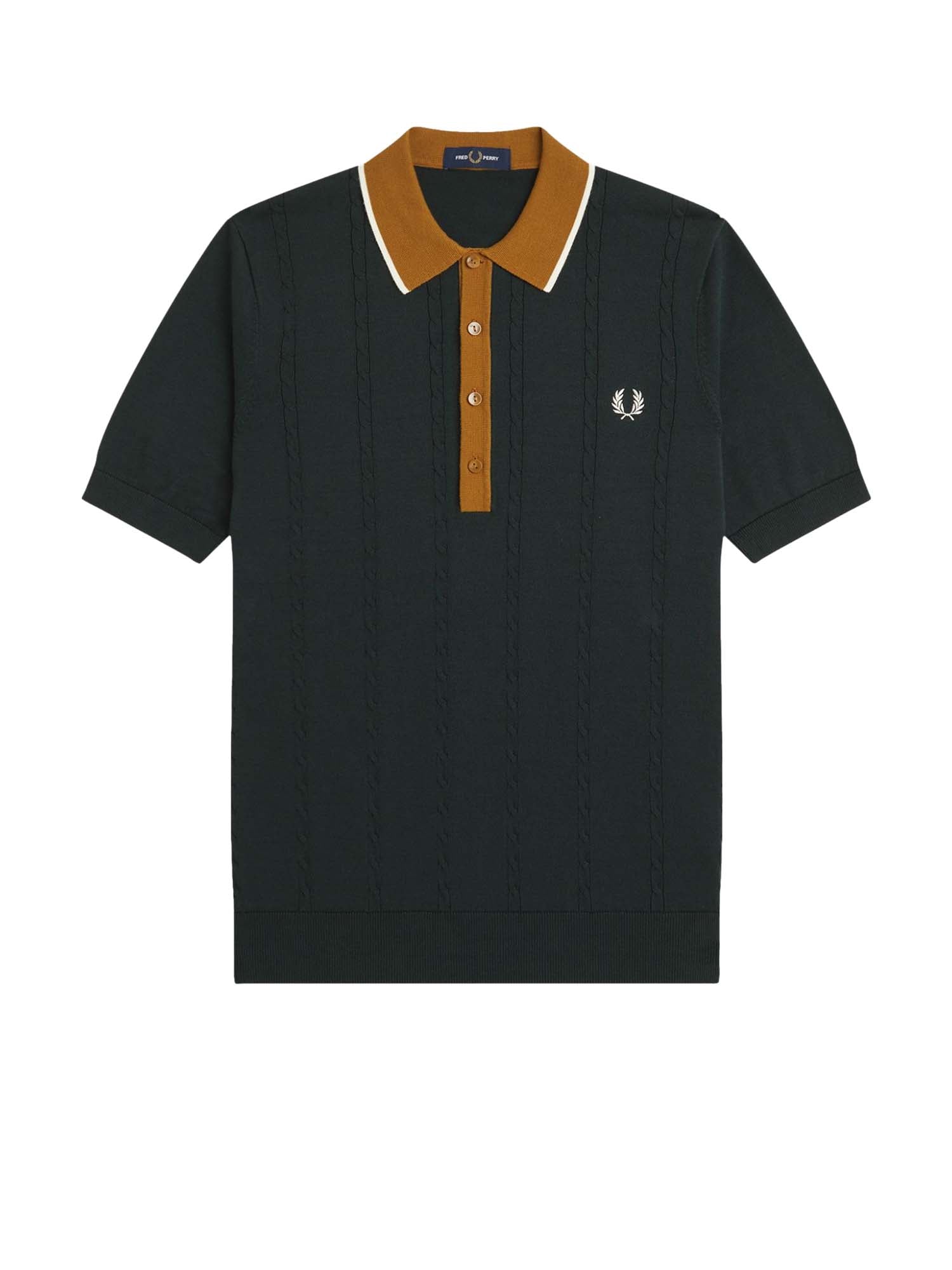 Fred Perry Polo in maglia a trecce Verde