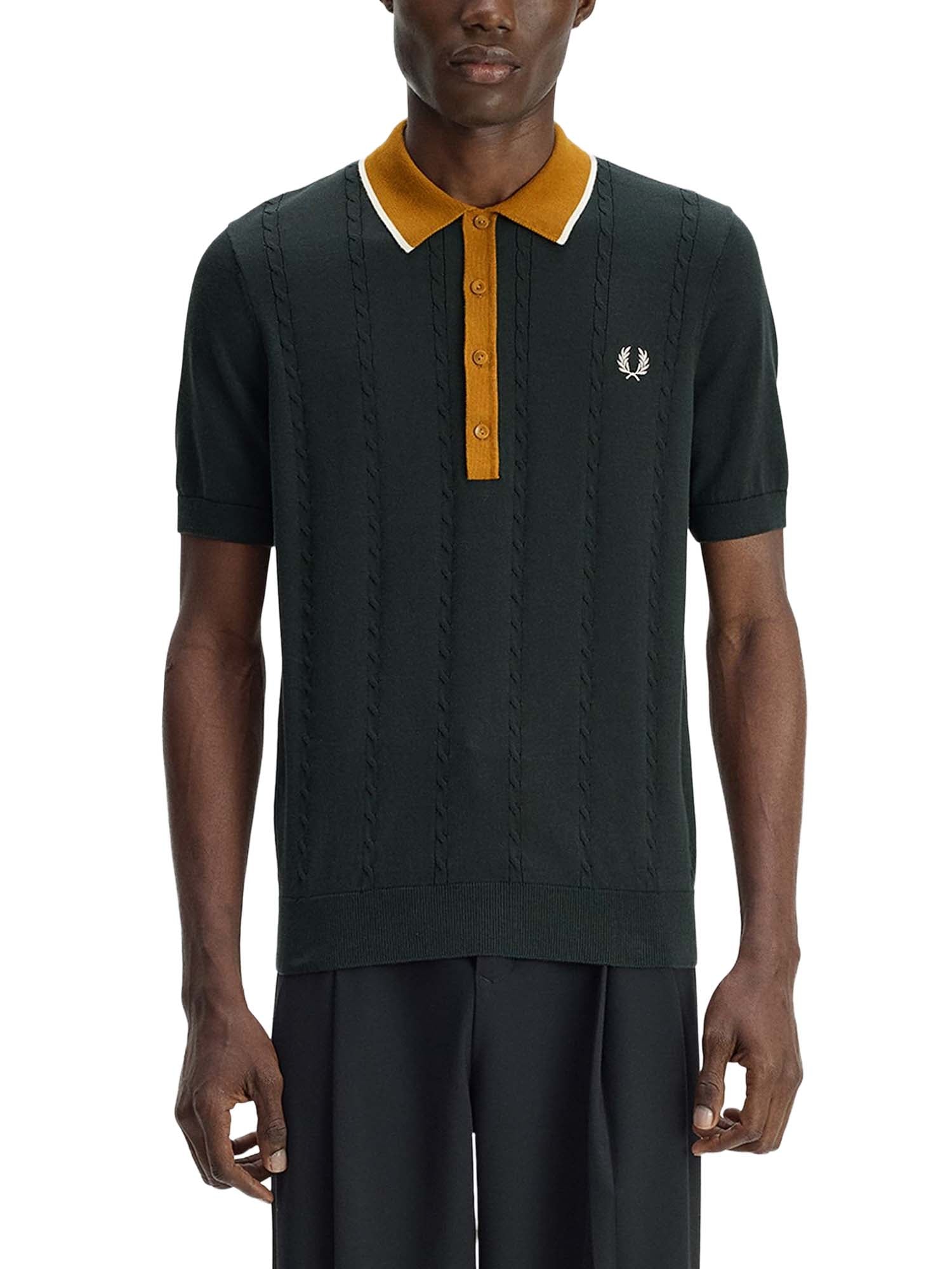 Fred Perry Polo in maglia a trecce Verde