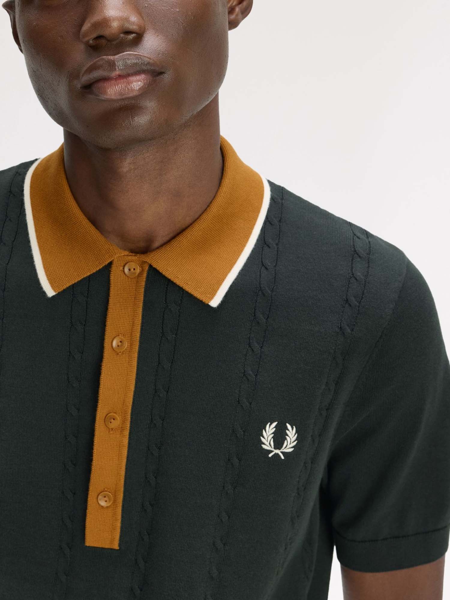 Fred Perry Polo in maglia a trecce Verde