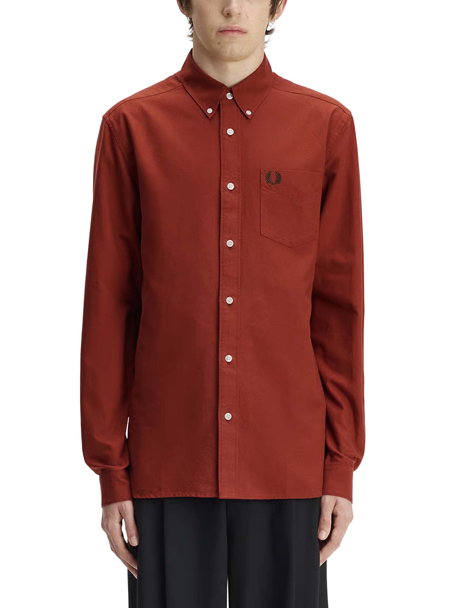 Fred Perry Camicia Oxford Bordeaux