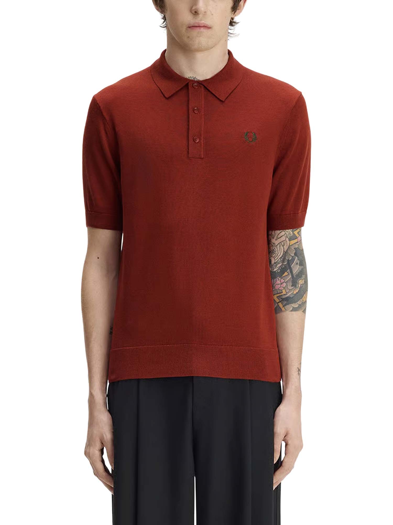 Fred Perry Polo in maglia di cotone Bordeaux