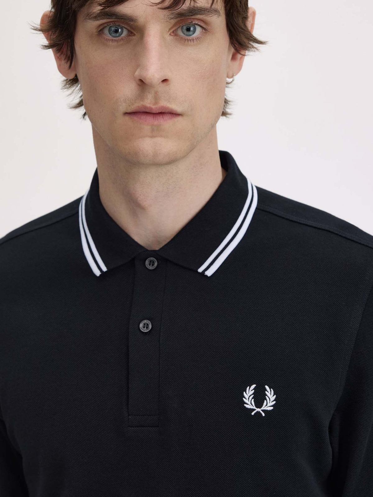 Fred Perry Polo a Maniche Lunghe M3636 Nero