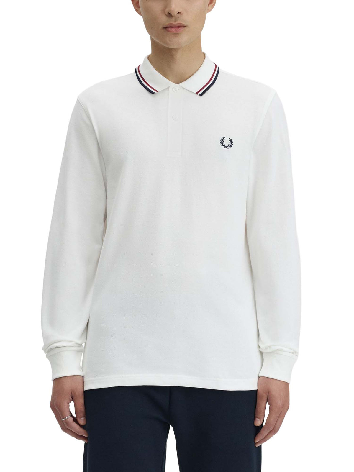 Fred Perry Polo a Maniche Lunghe M3636 Bianco