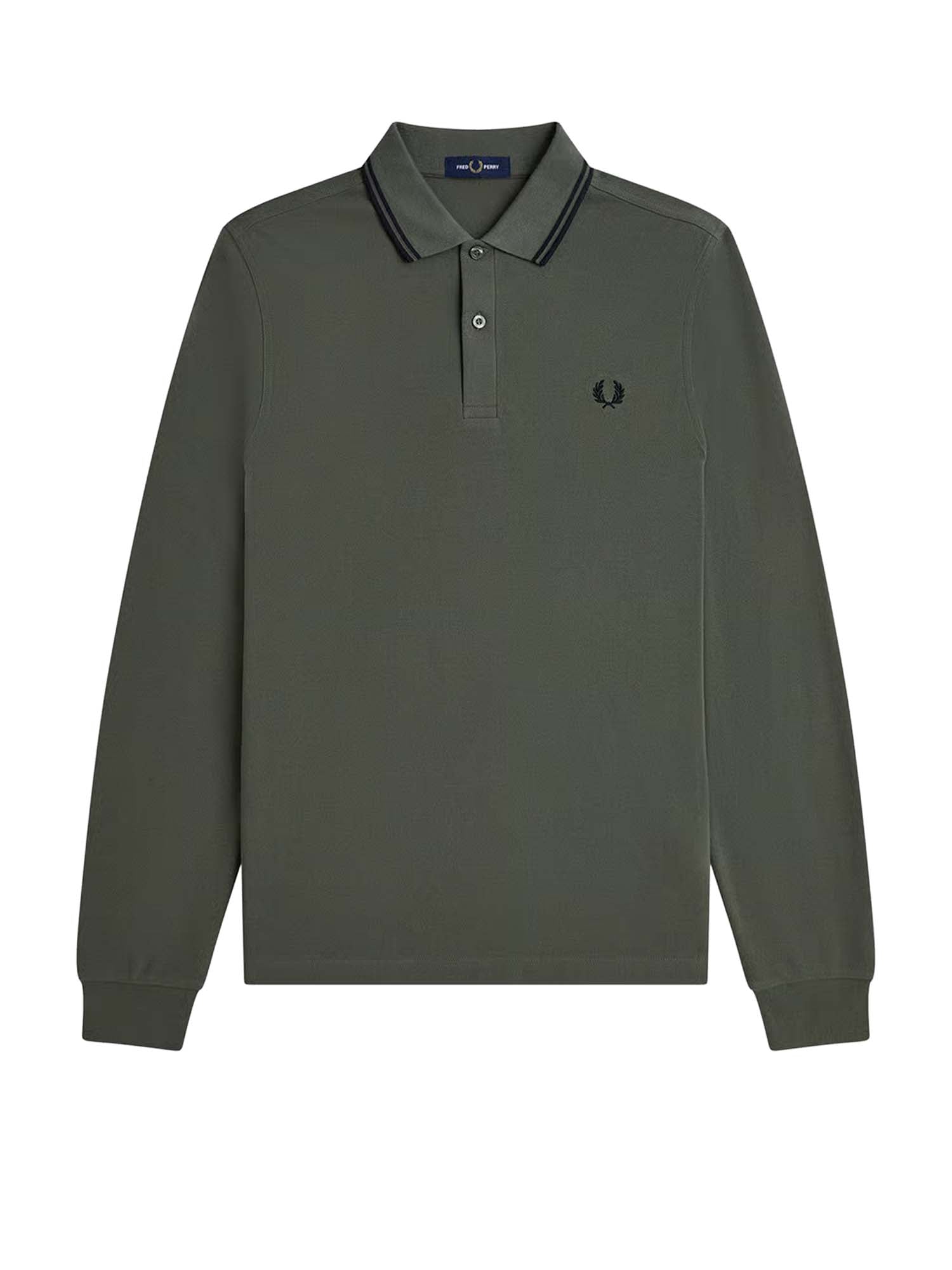 Fred Perry Polo a Maniche Lunghe M3636 Verde
