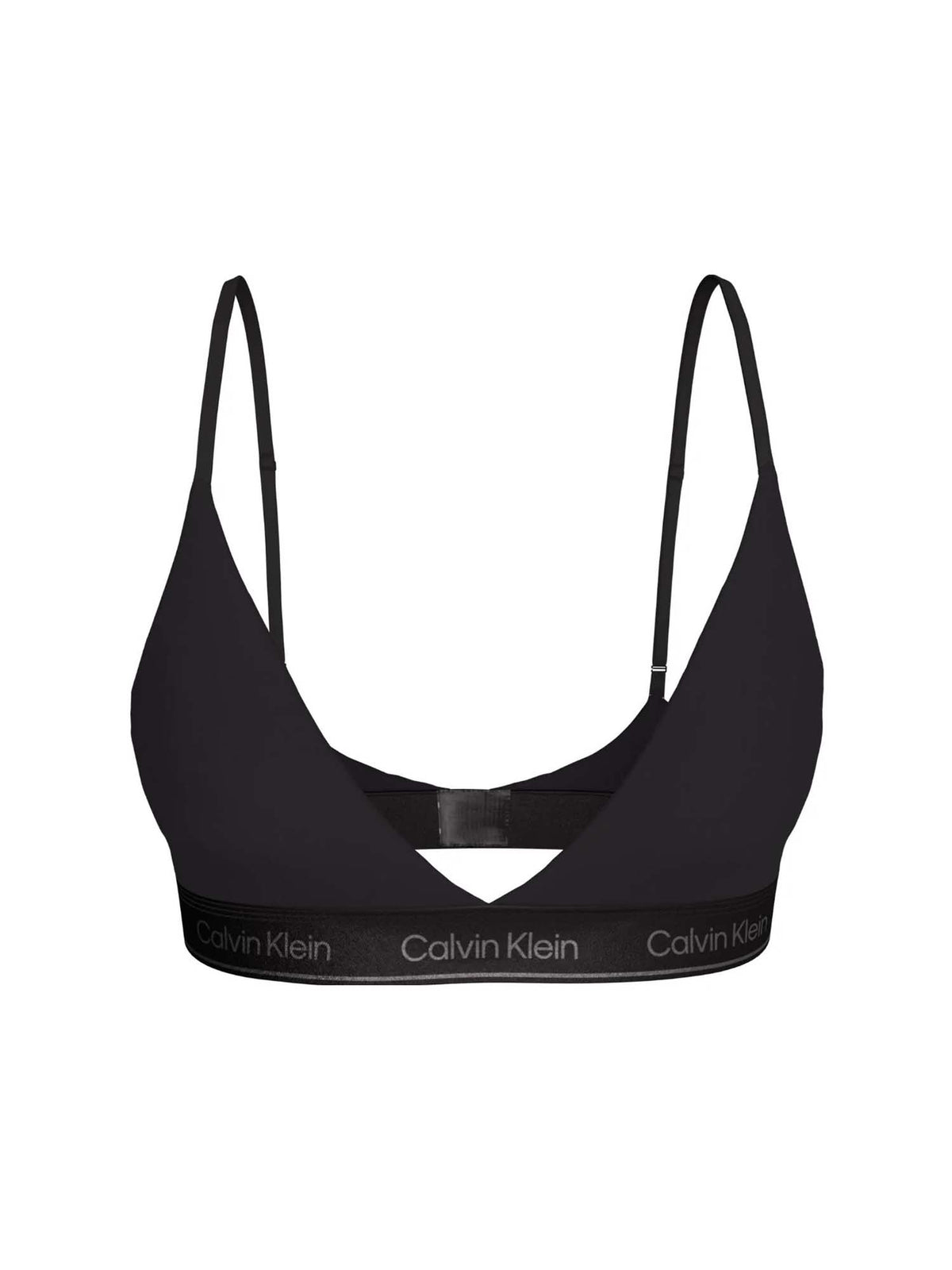Calvin Klein Brassière leggermente foderata metallica - Icon Cotton Modal Metallic Nero