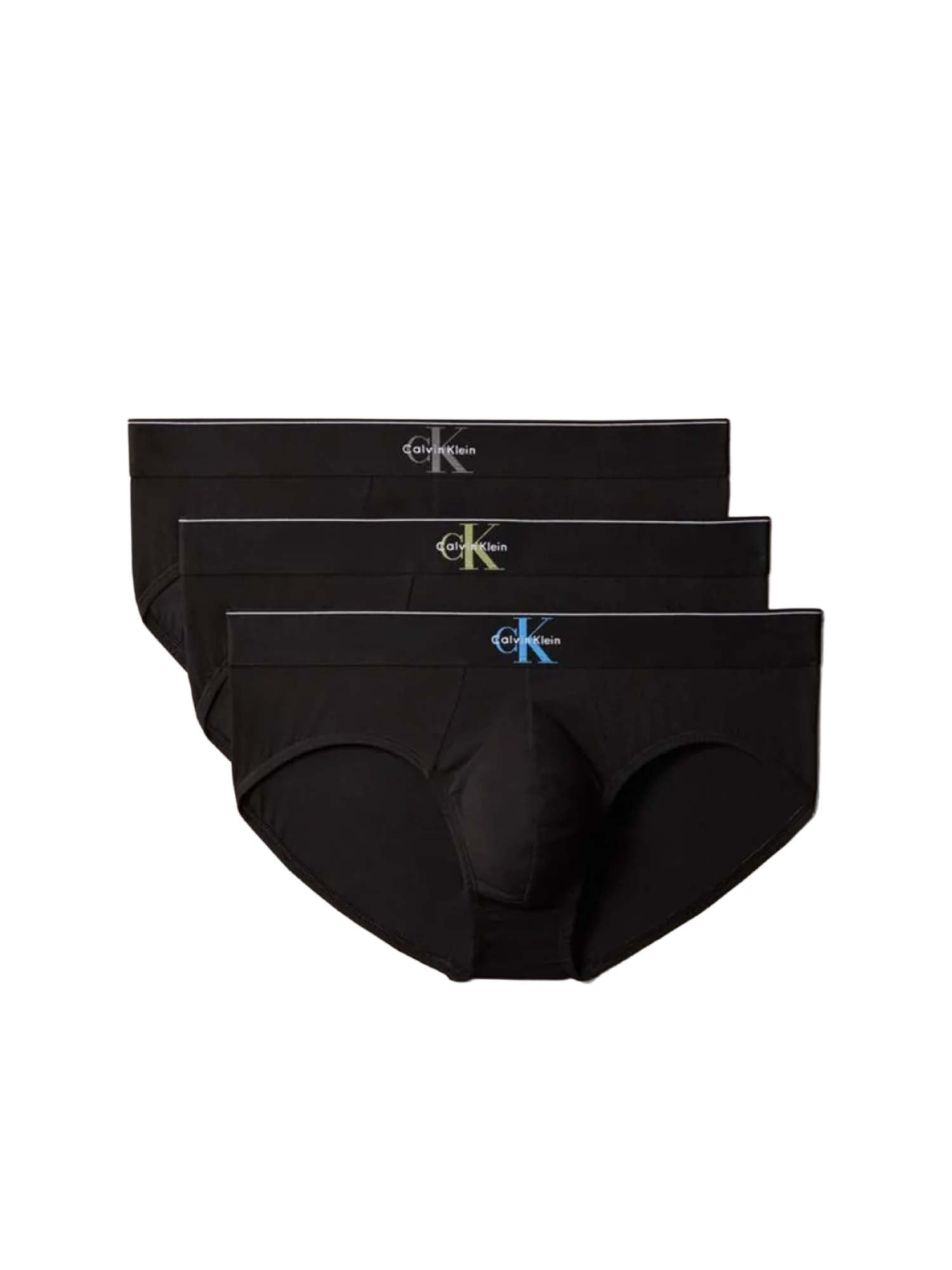 Calvin Klein Slip in cotone elasticizzato con logo monogramma grafico Nero