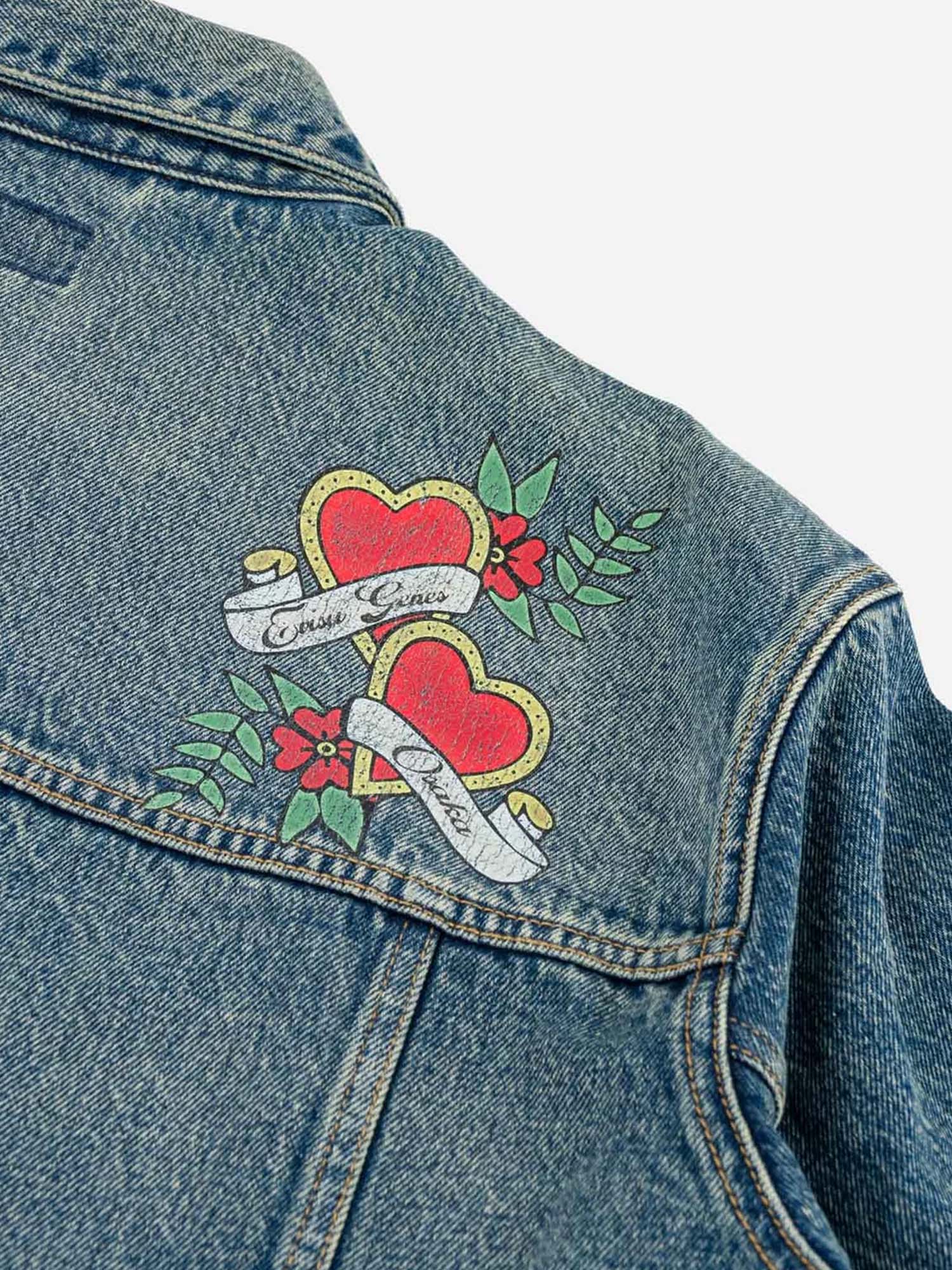Evisu Giacca Evisu Logo Print Denim Work Blu