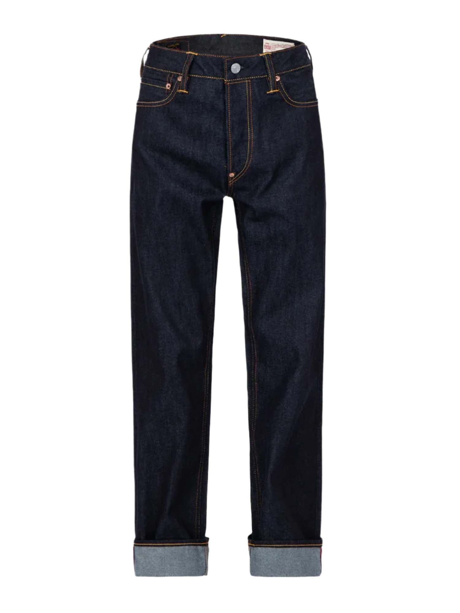 Evisu Jeans 2000 Daicock Print Baggy-Fit Blu