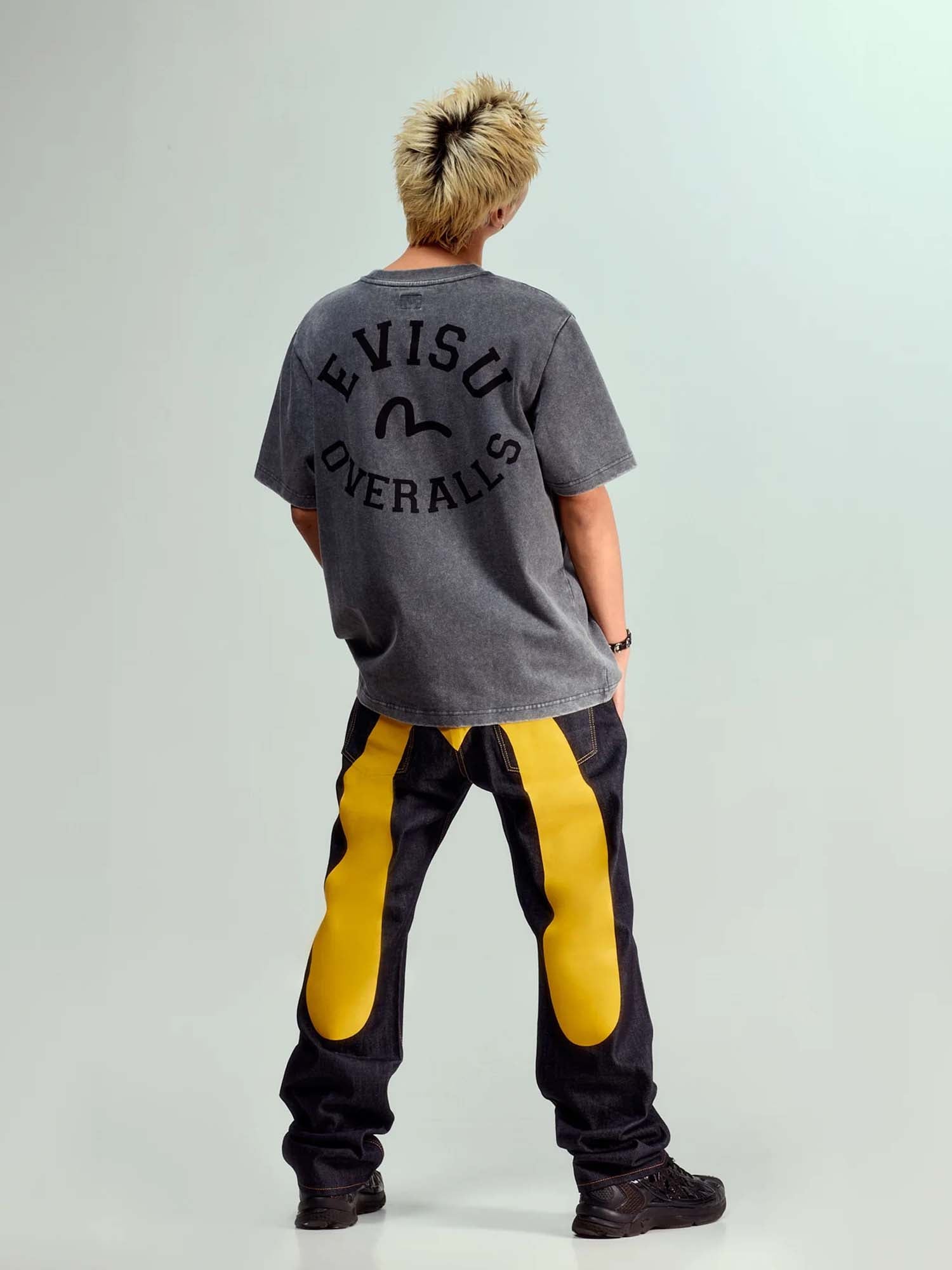 Evisu Jeans 2000 Daicock Print Baggy-Fit Blu