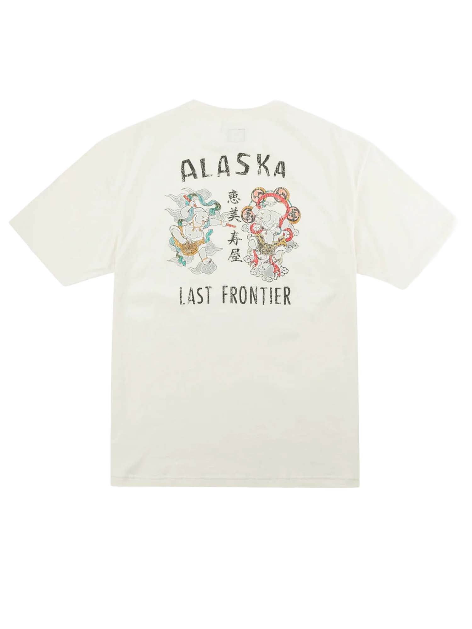 Evisu T-Shirt Raijin & Fujin Graphic Print Bianco