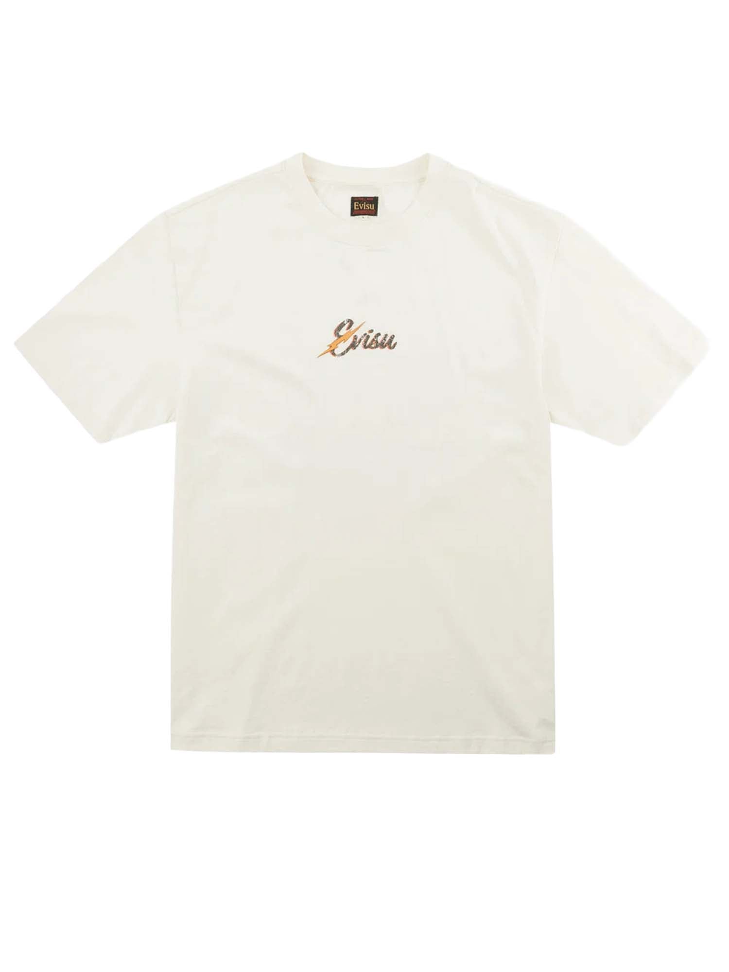 Evisu T-Shirt Raijin & Fujin Graphic Print Bianco
