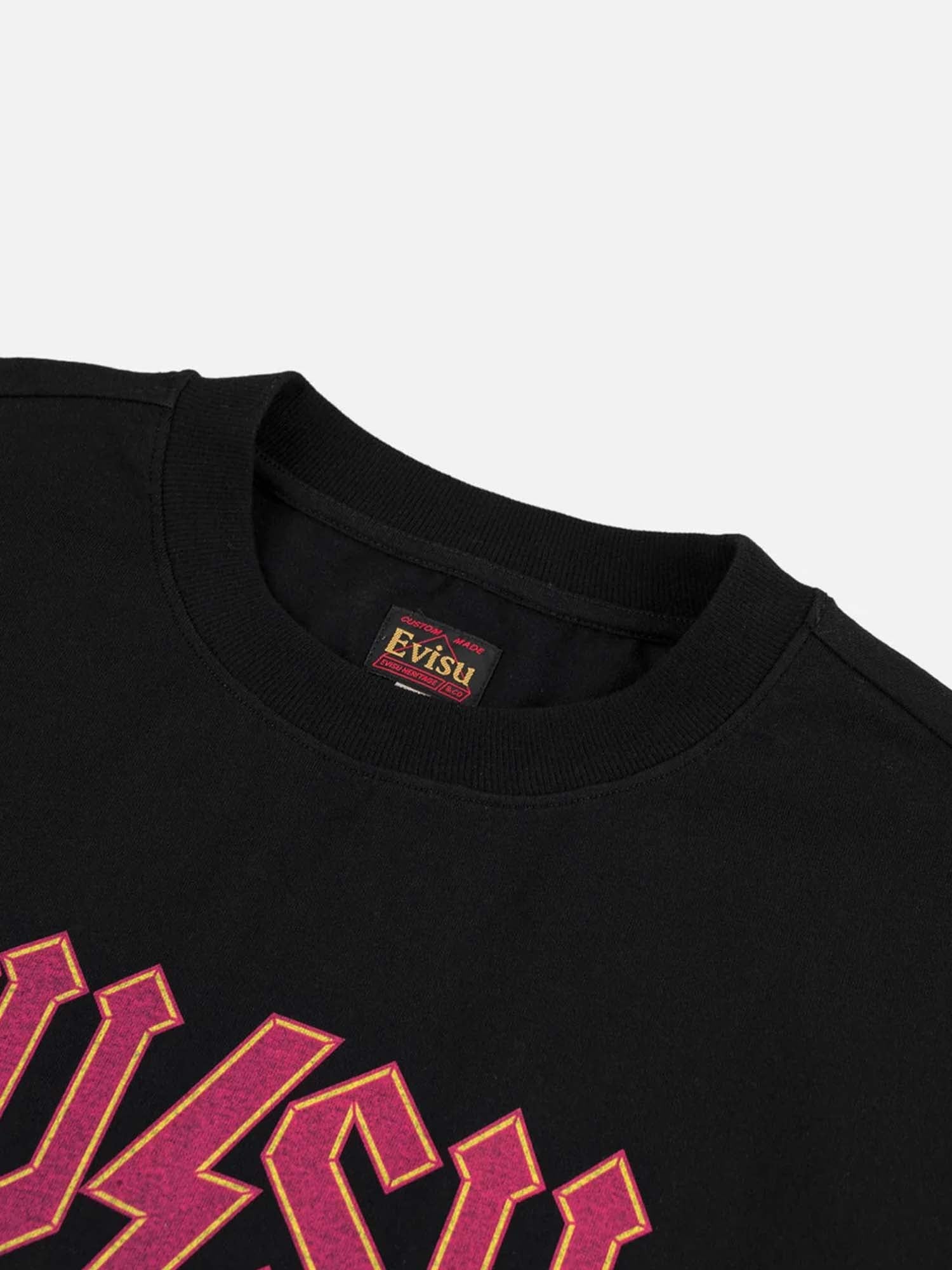 Evisu T-Shirt Lightning Seagull Graphic Print Nero