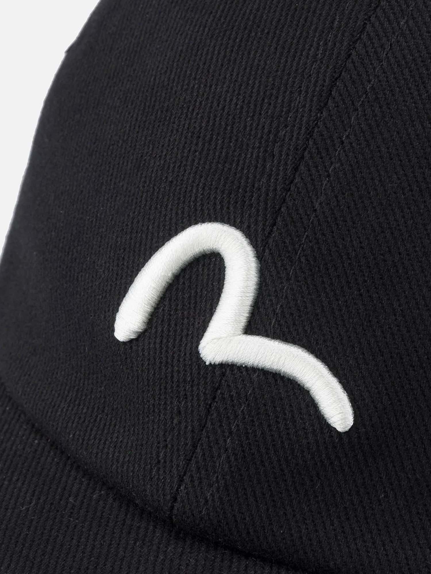 Evisu Cappellino Seagull and Logo Embroidery Nero