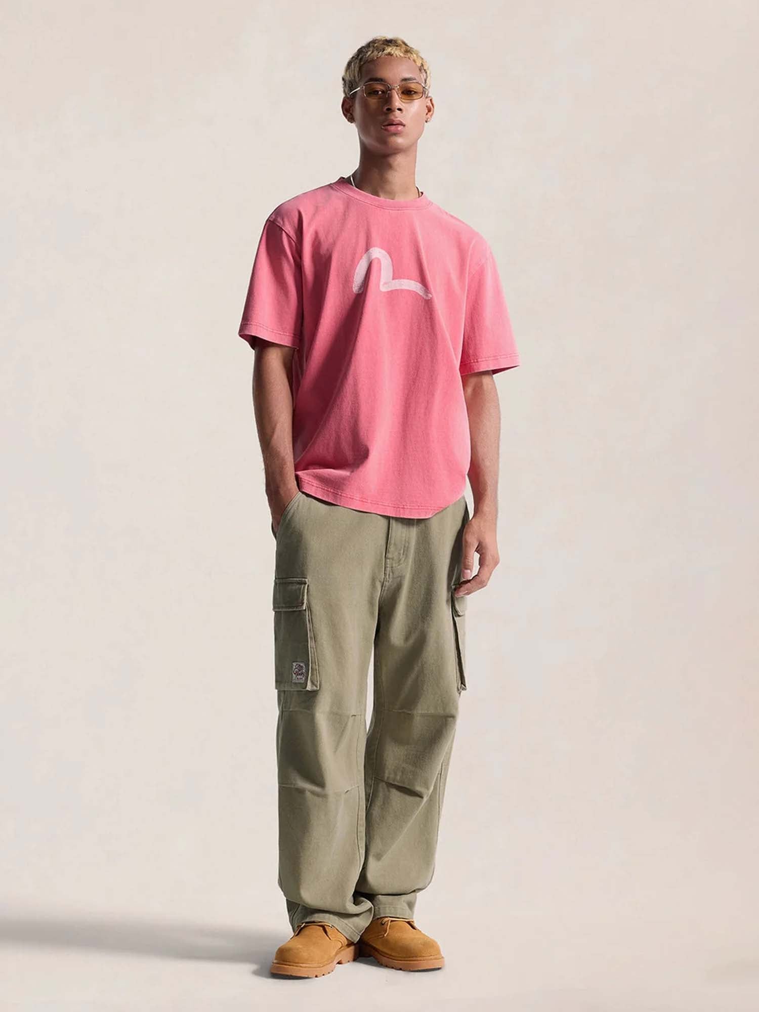 Evisu T-Shirt Ebisu & Seagull Print Rosso