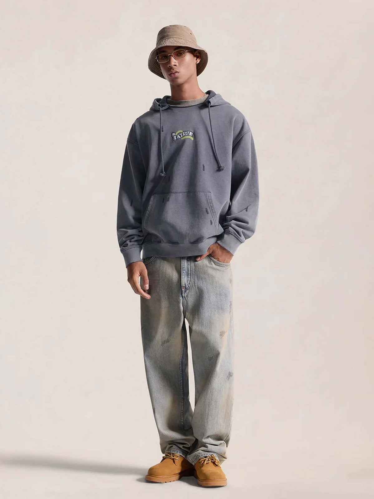 Evisu Osaka Rose Hoodie Blu