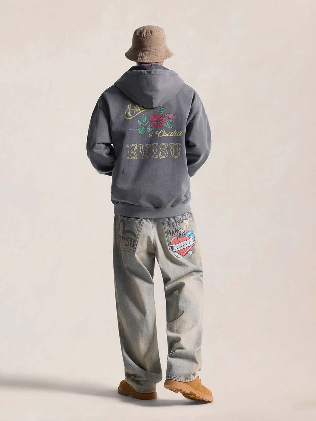 Evisu Osaka Rose Hoodie Blu