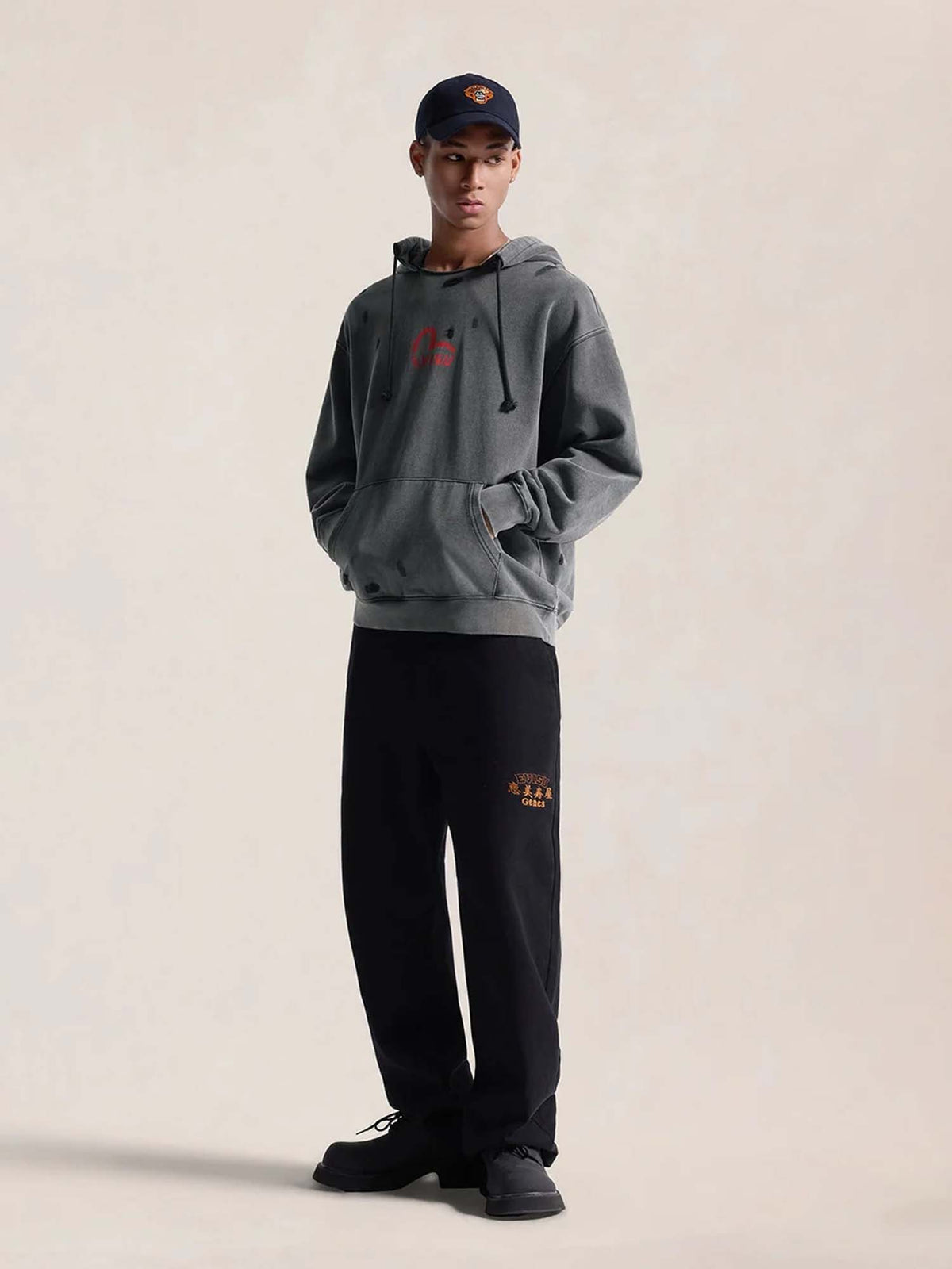 Evisu Polar Rock Hoodie Grigio