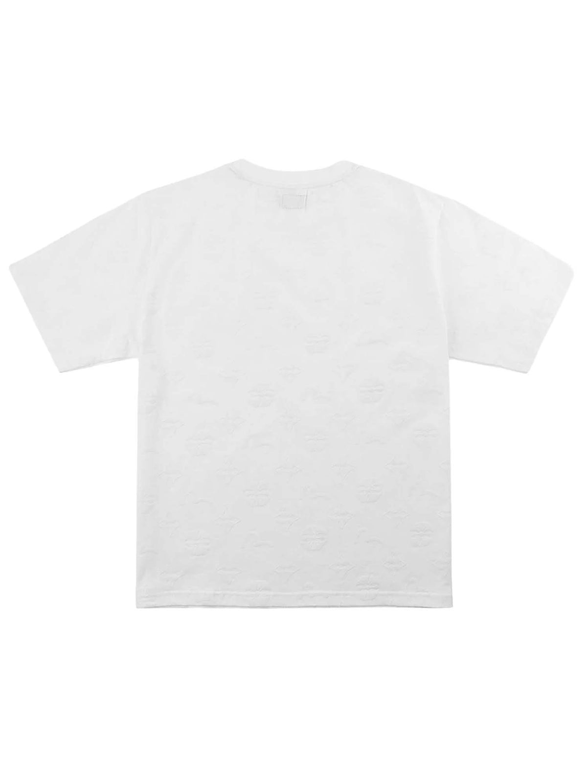 Evisu T-shirt Allover Flocking Kamon & Seagull Bianco