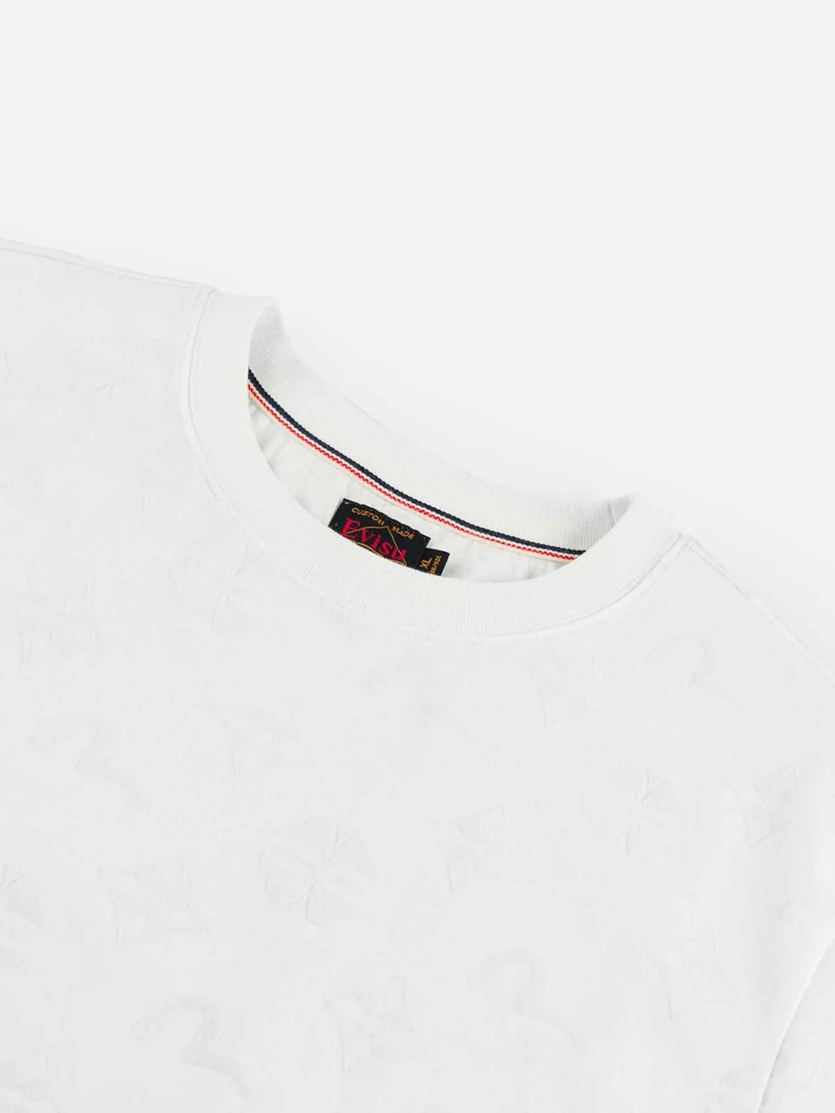 Evisu T-shirt Allover Flocking Kamon & Seagull Bianco