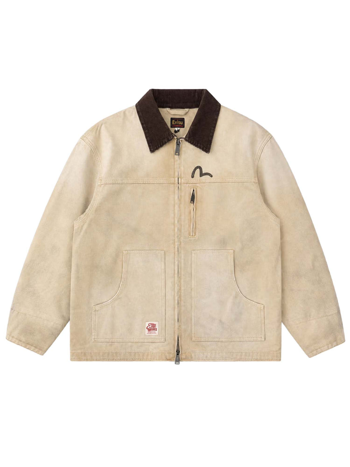 Evisu Giacca Canvas Vintage Coverall Beige