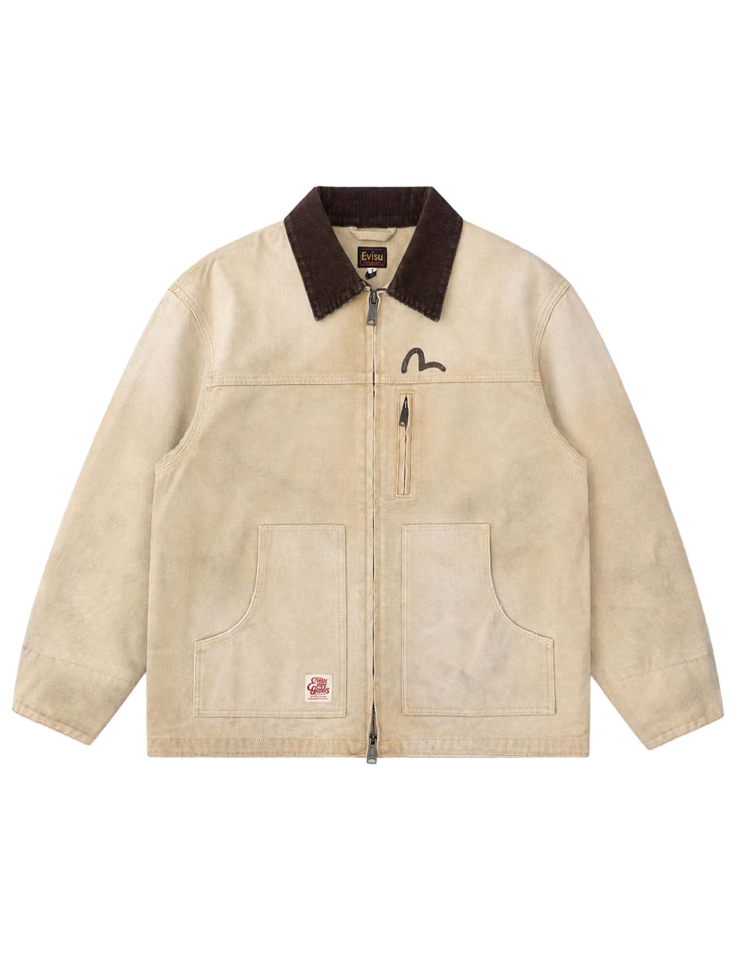 Evisu Giacca Canvas Vintage Coverall Beige