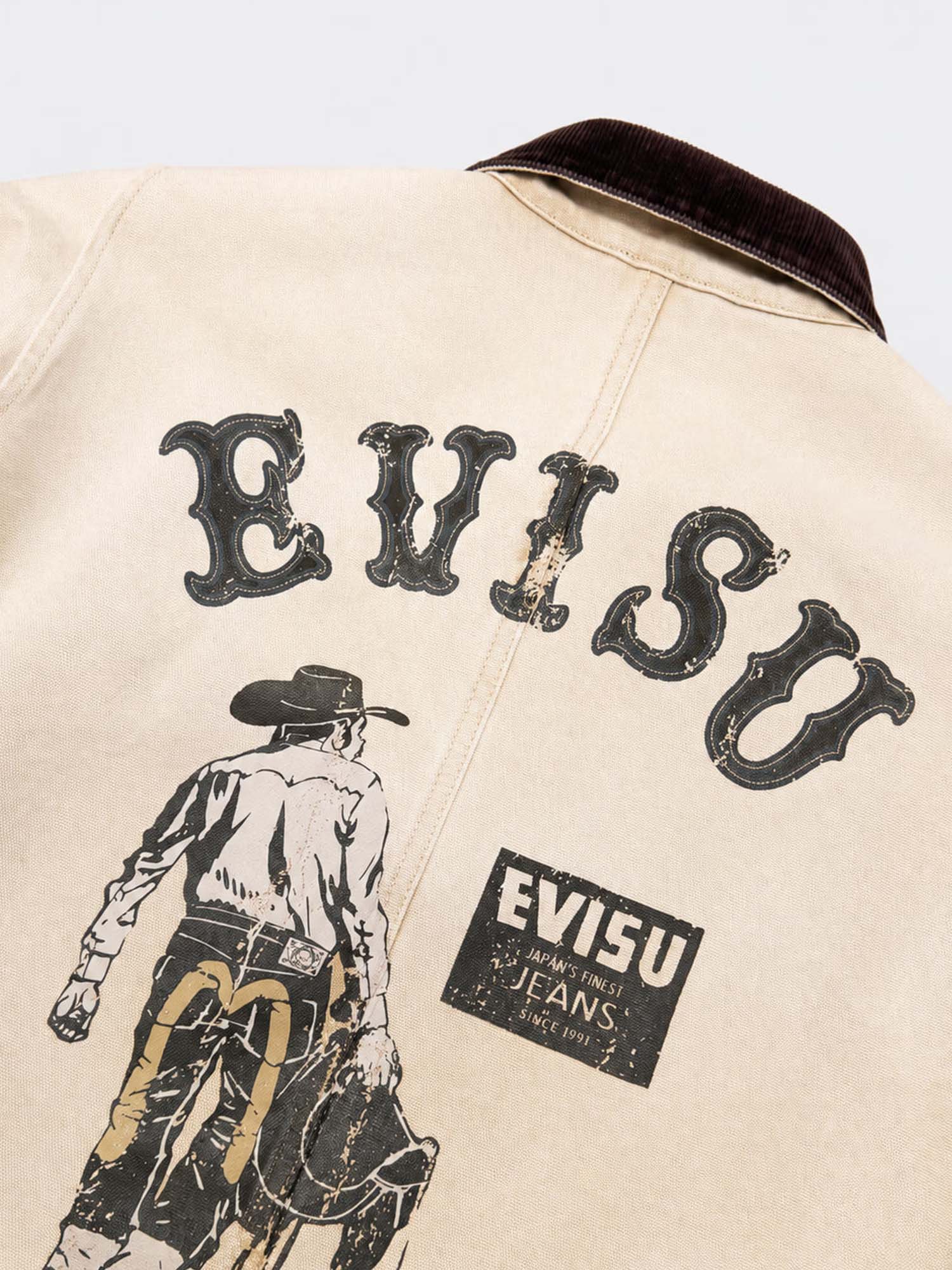Evisu Giacca Canvas Vintage Coverall Beige