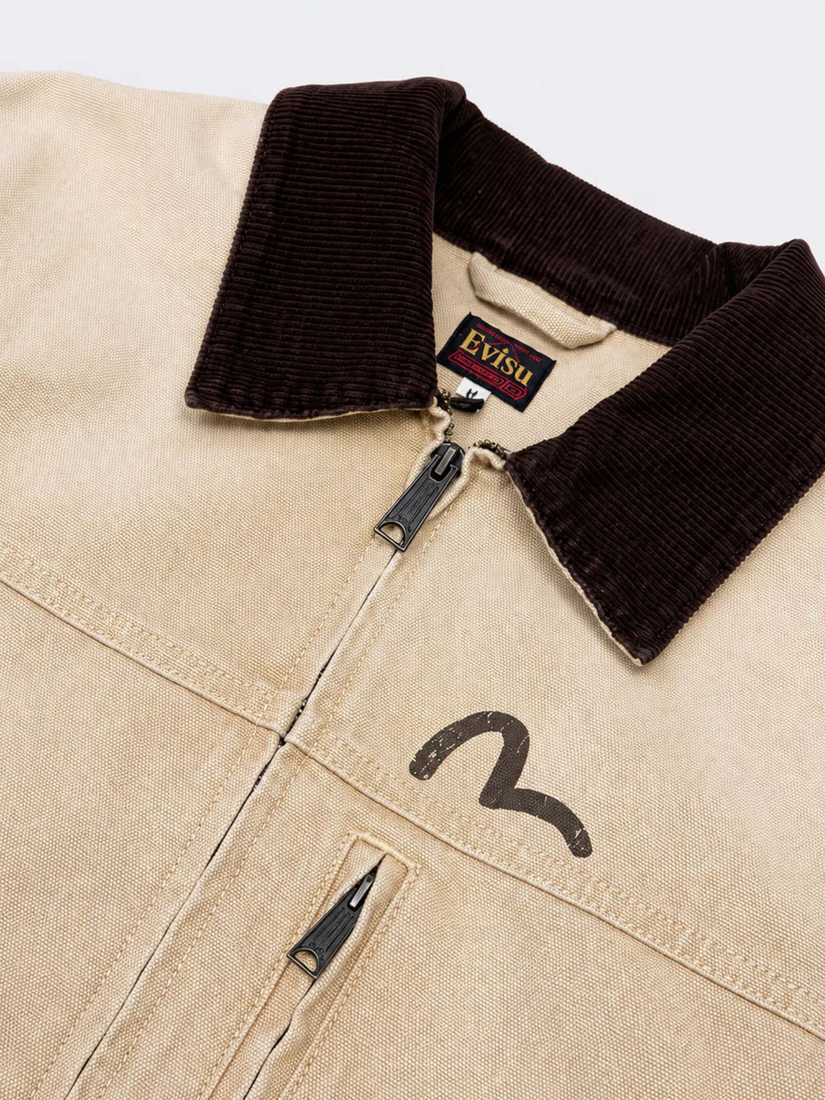 Evisu Giacca Canvas Vintage Coverall Beige
