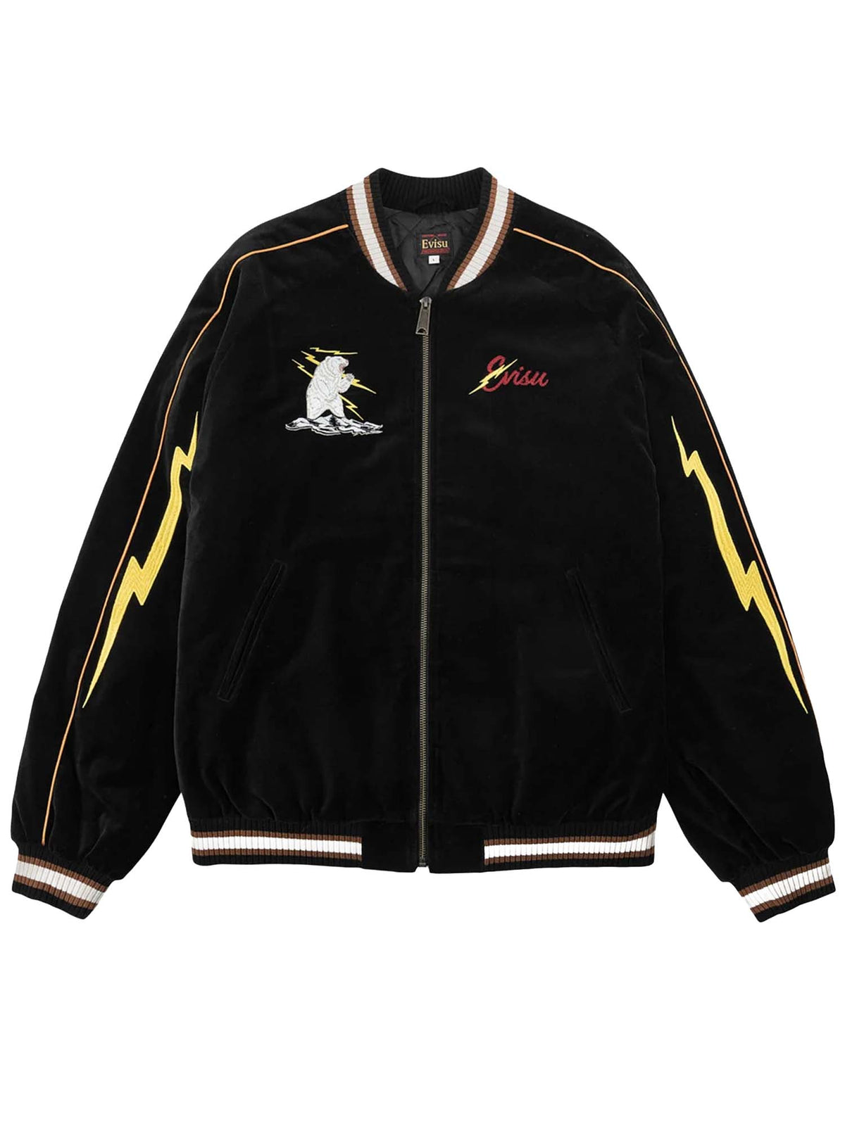 Evisu Light Padded Raijin Souvenir Jacket Nero