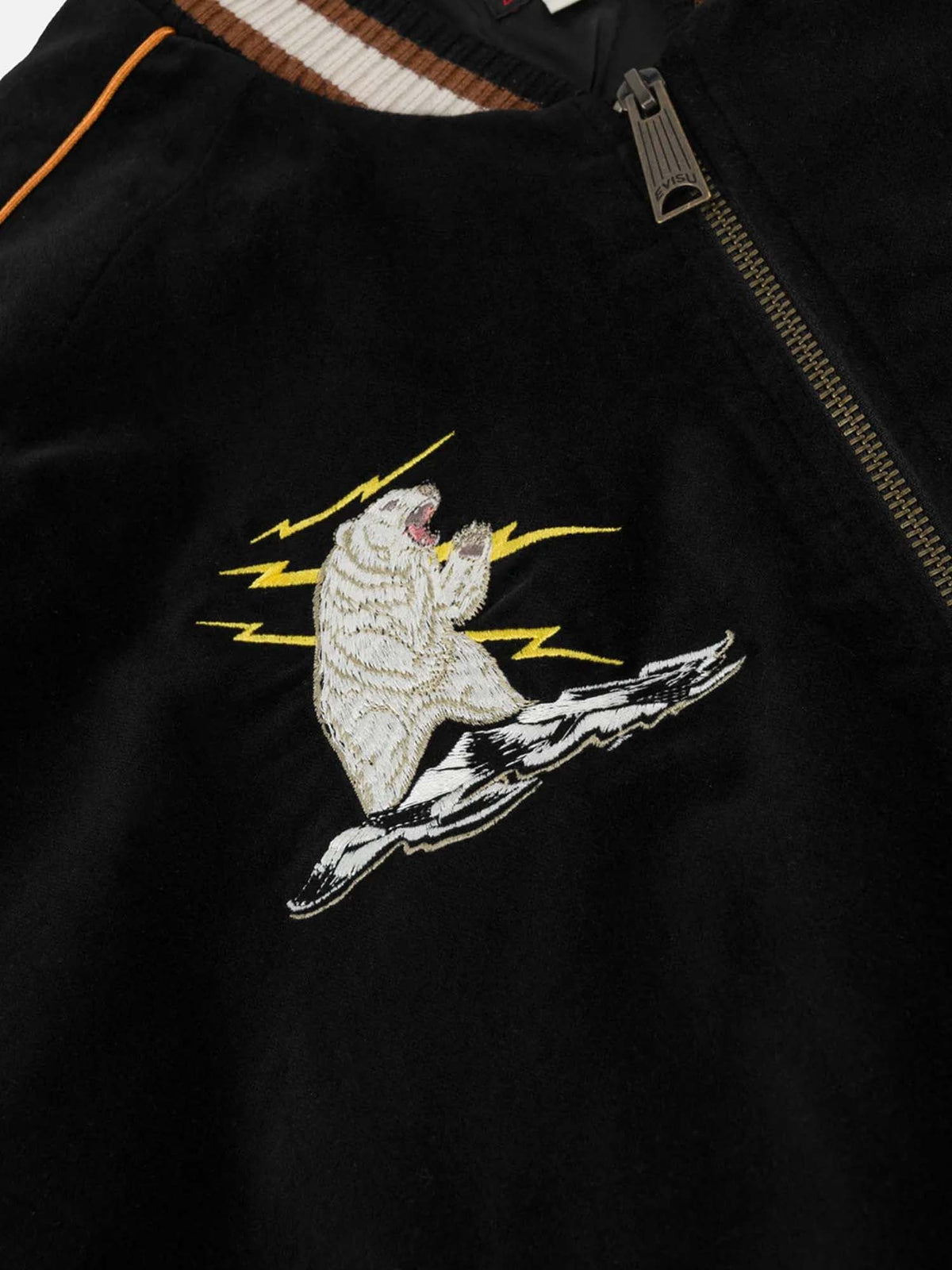 Evisu Light Padded Raijin Souvenir Jacket Nero
