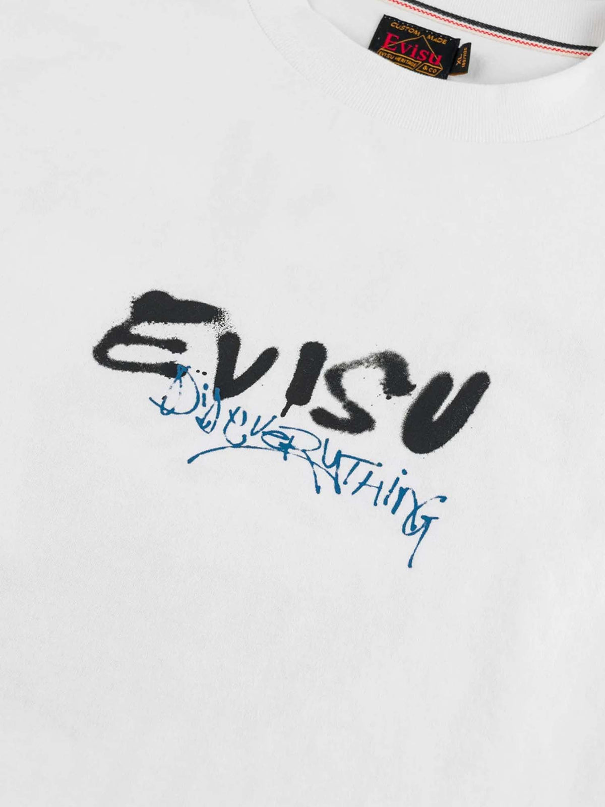Evisu T-Shirt Daruma Print Faux Layered Long-Sleeve Bianco