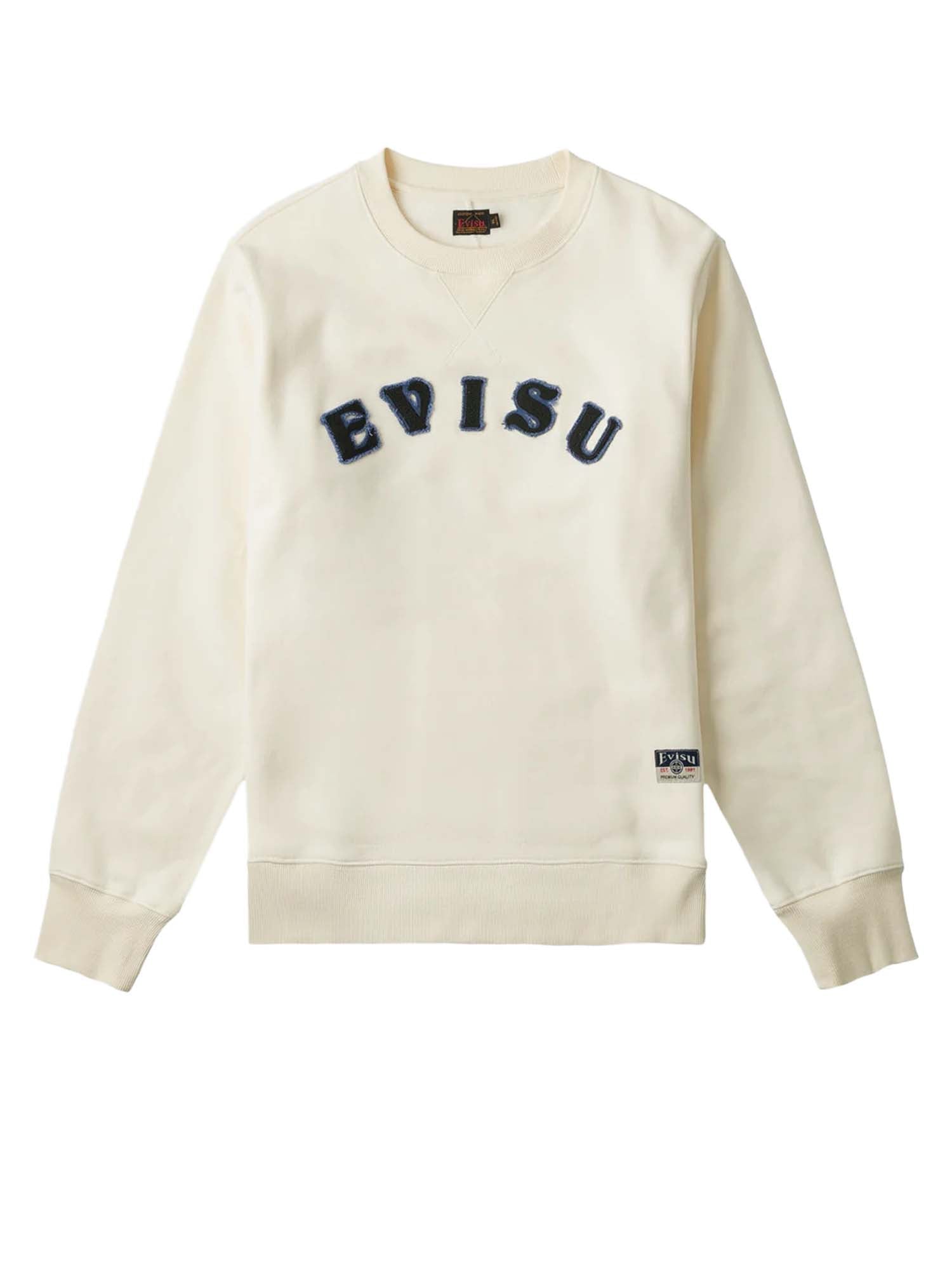 Evisu Felpa Evisu Embroidery Badge Fleece Bianco