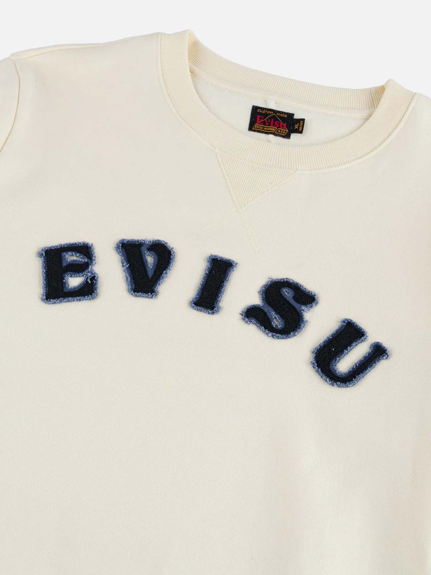 Evisu Felpa Evisu Embroidery Badge Fleece Bianco