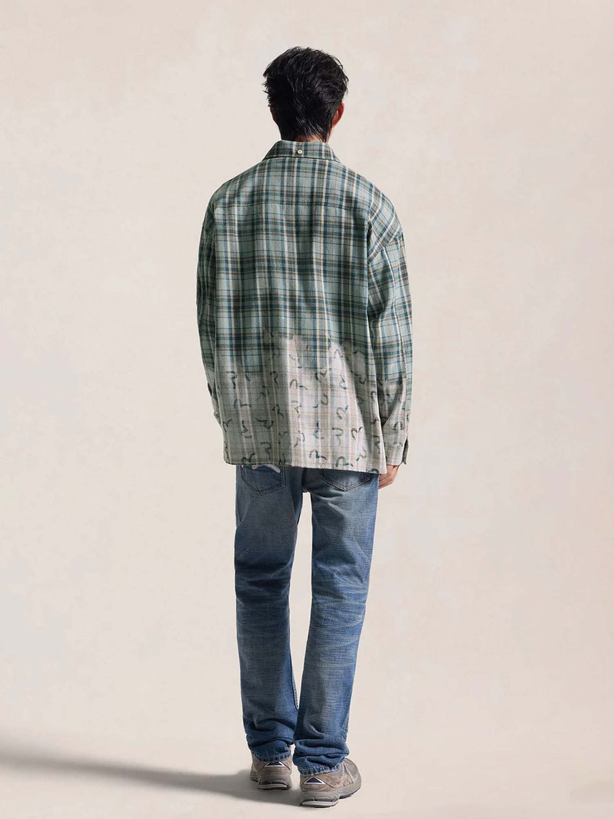 Evisu All-Over Seagull Checked Shirt Verde