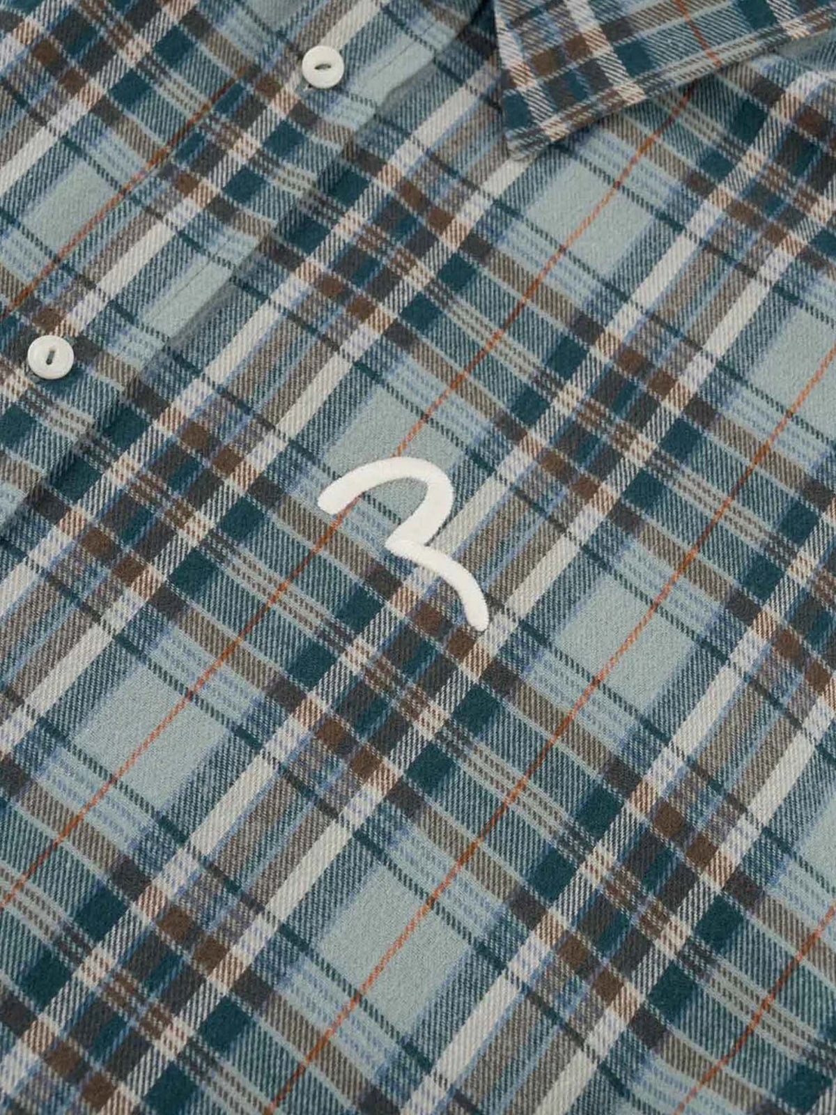 Evisu All-Over Seagull Checked Shirt Verde